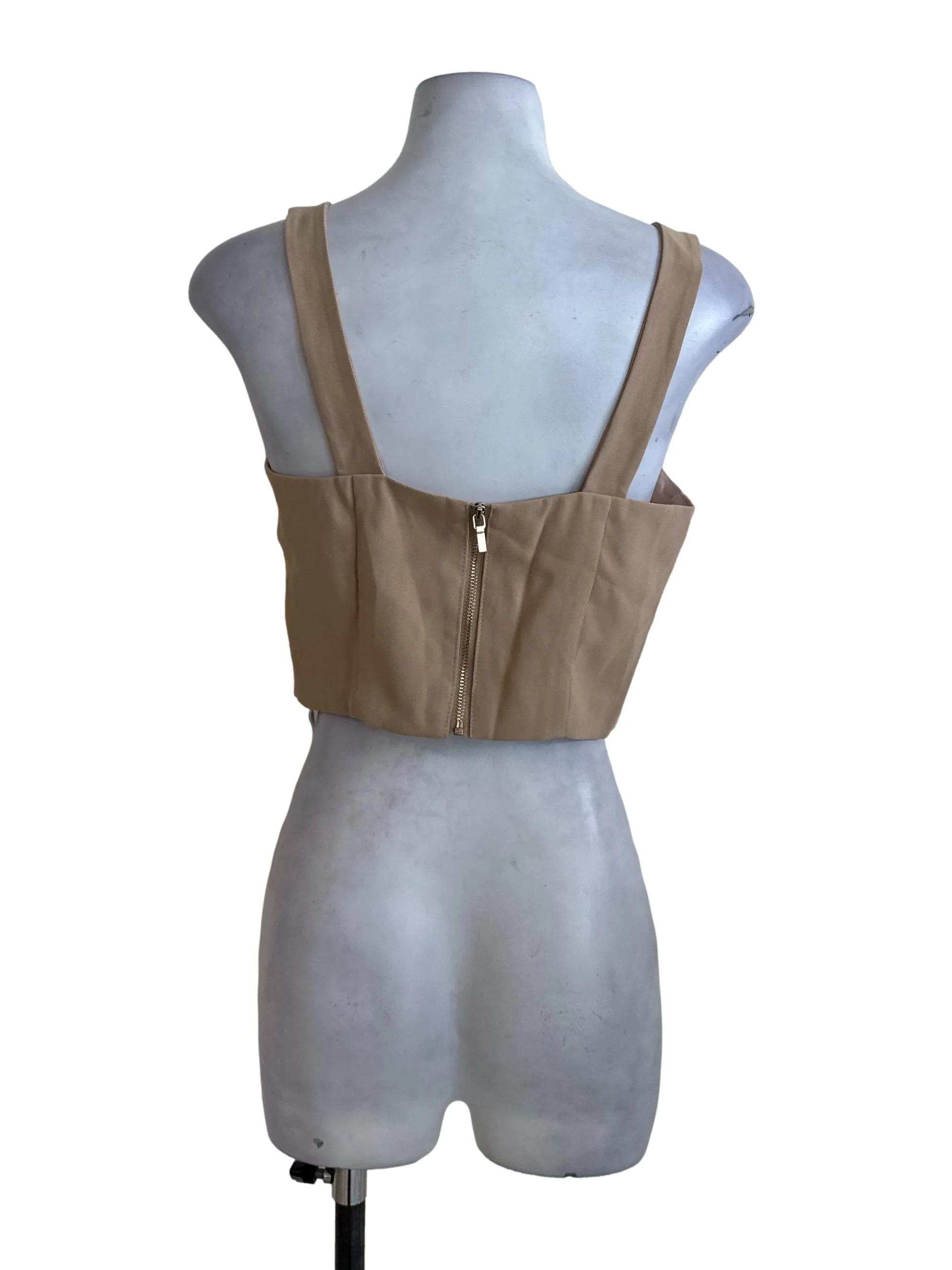 Peanut Brown Square Neck Crop Top - Image 2