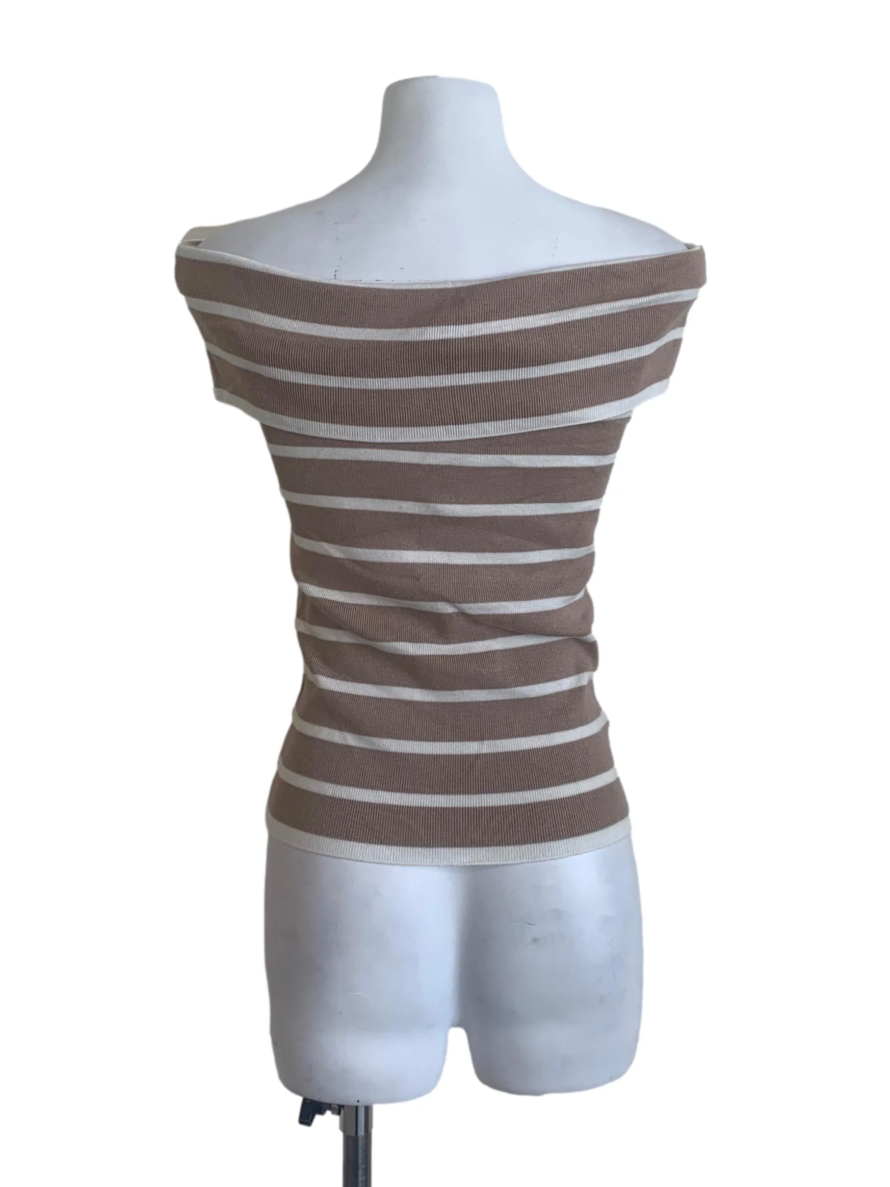 Peanut Brown Stripe Pattern Top - Image 2