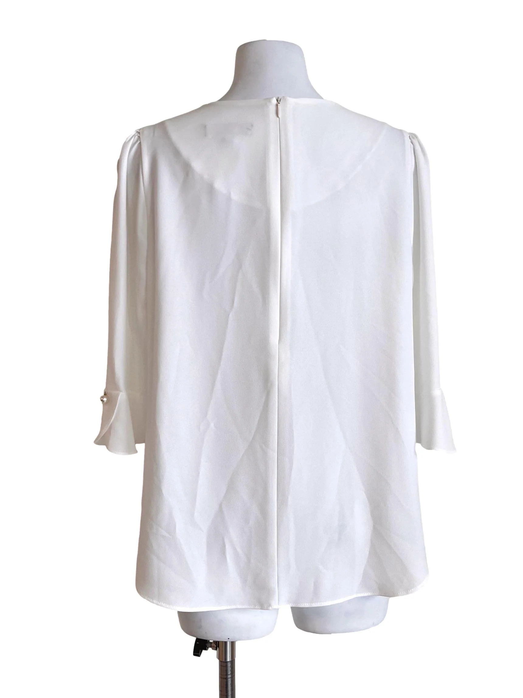 Pearl White Casual Blouse - Image 2