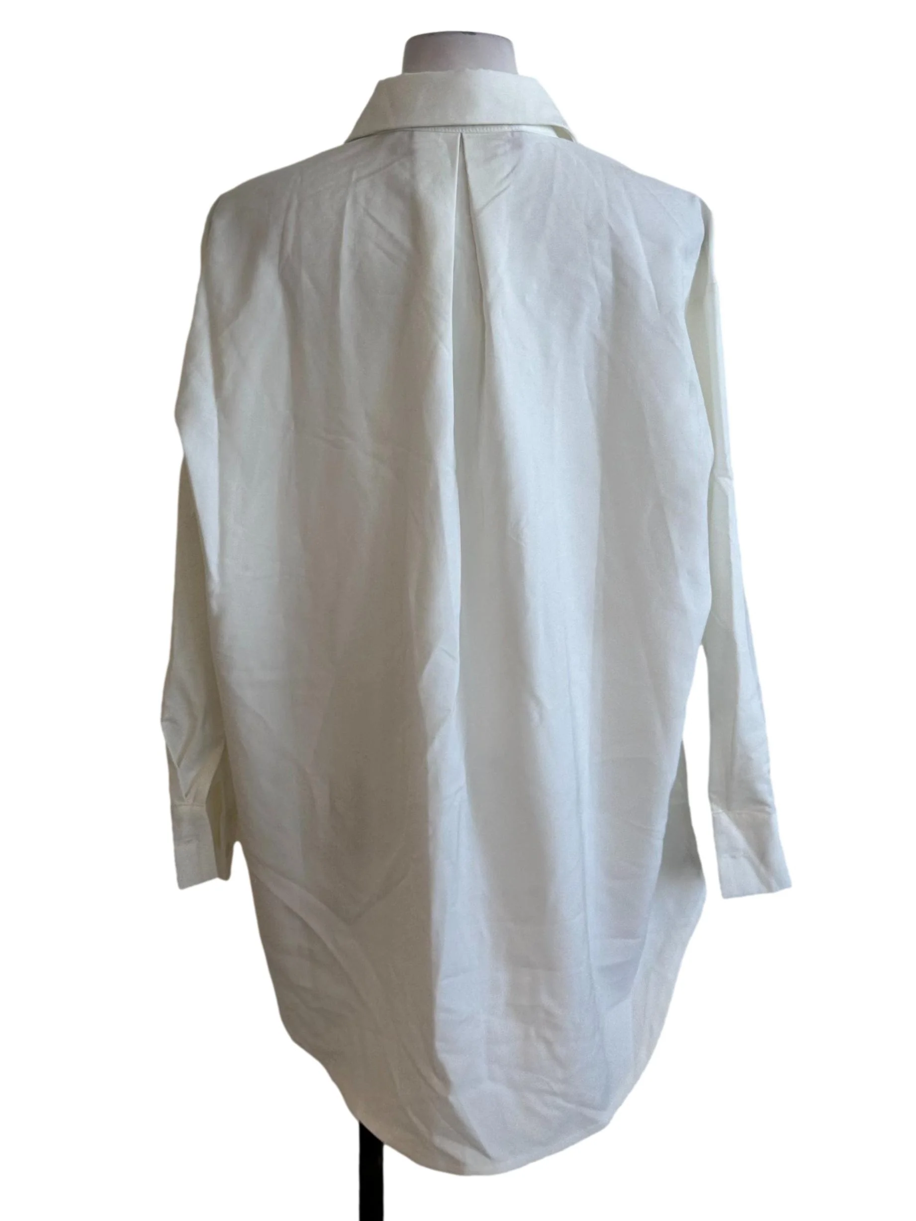 Pearl White Collar Long Sleeve Top - Image 2