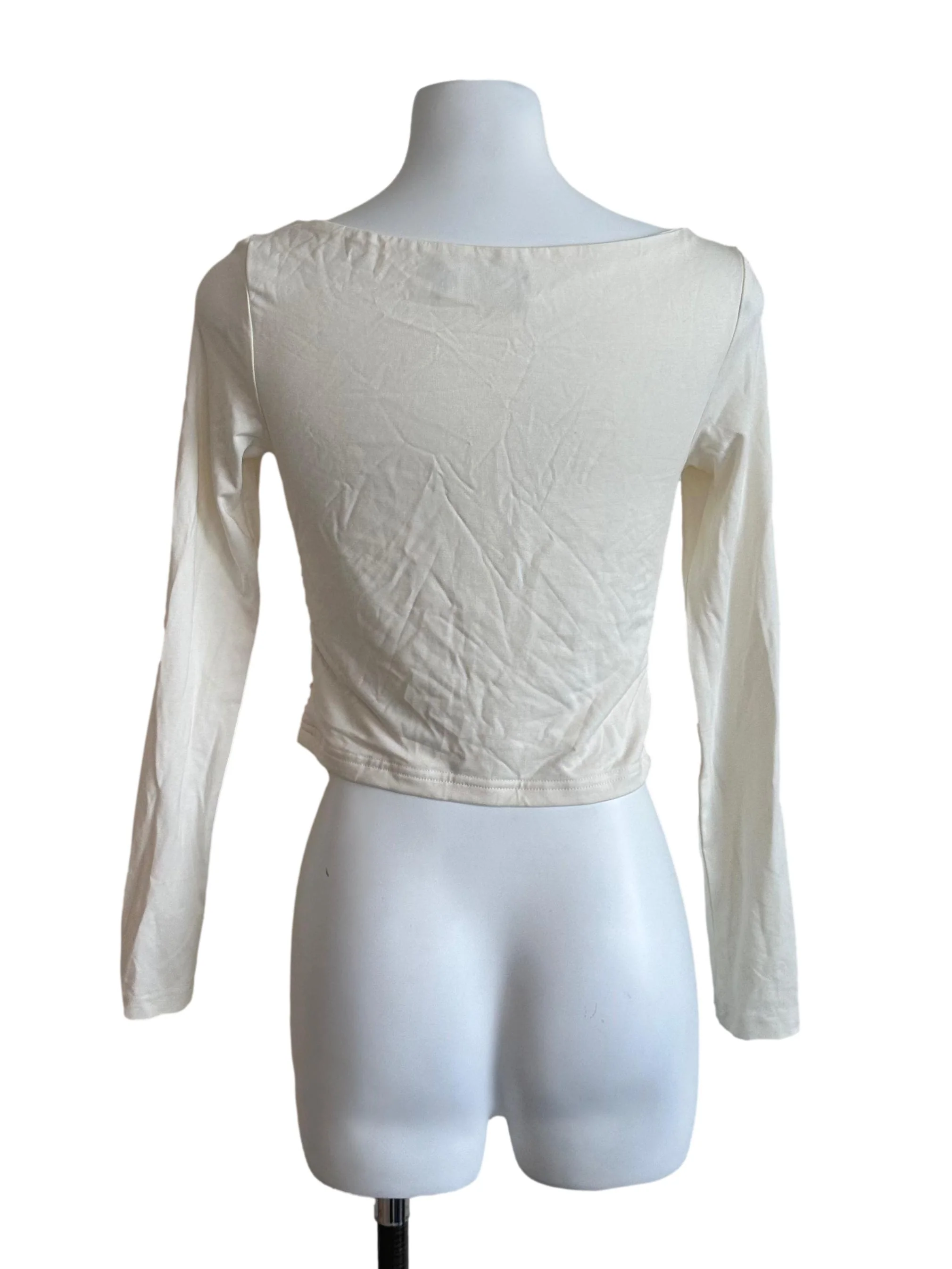 Pearl White Drape Fitted Top - Image 2
