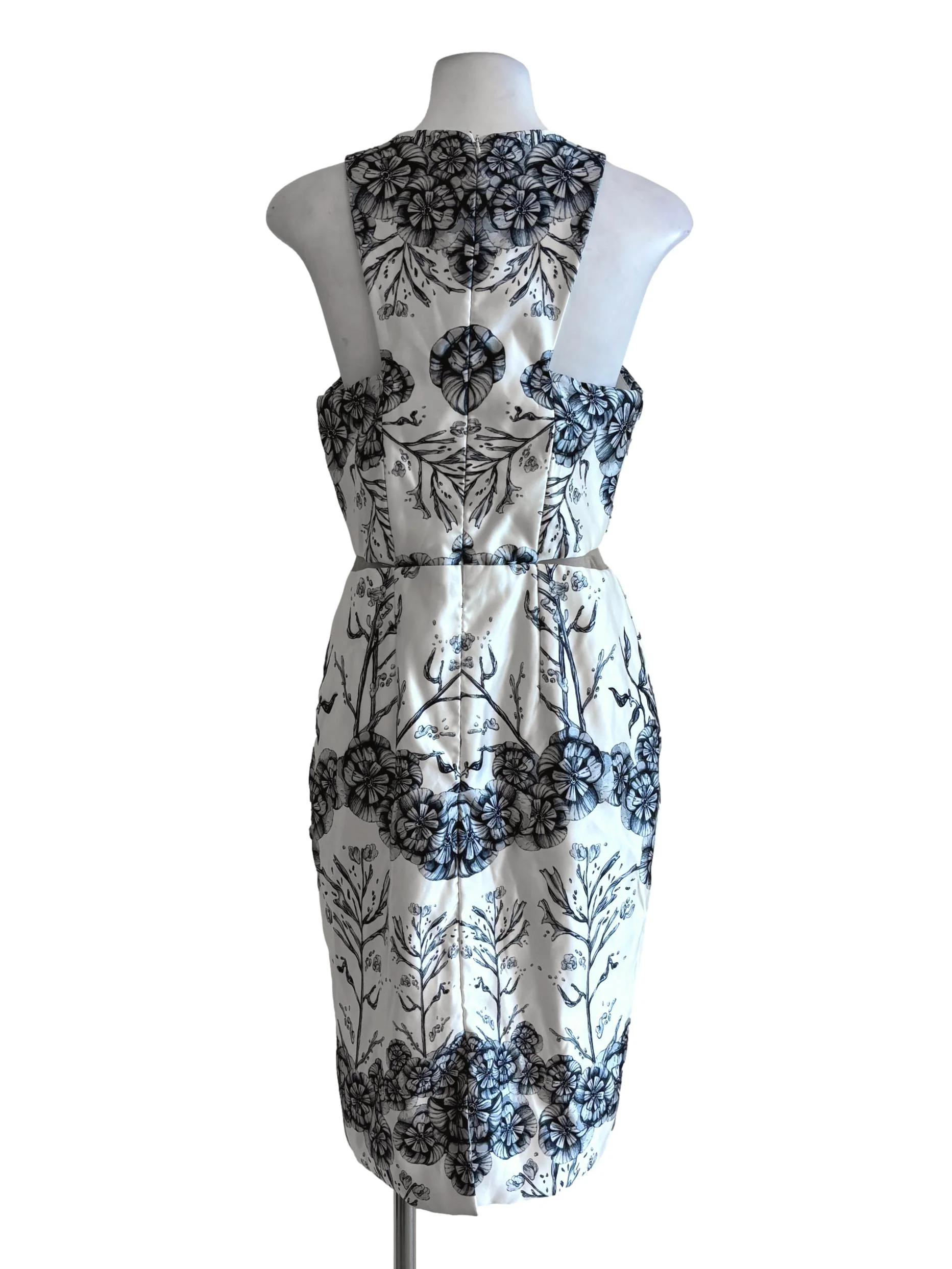 Pearl White Floral Pencil Dress - Image 2