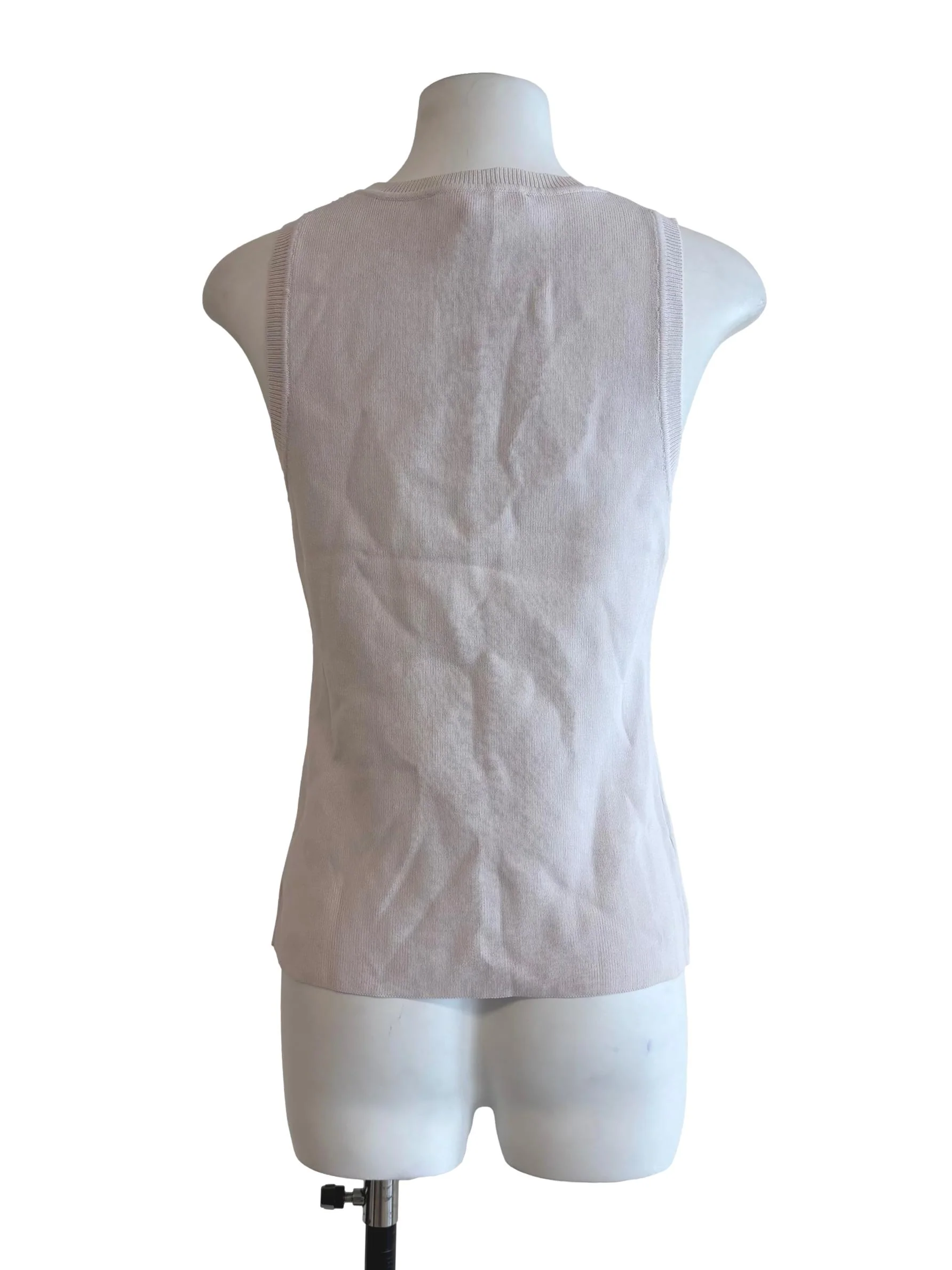 Pearl White Ribbed Tank Top - Image 2
