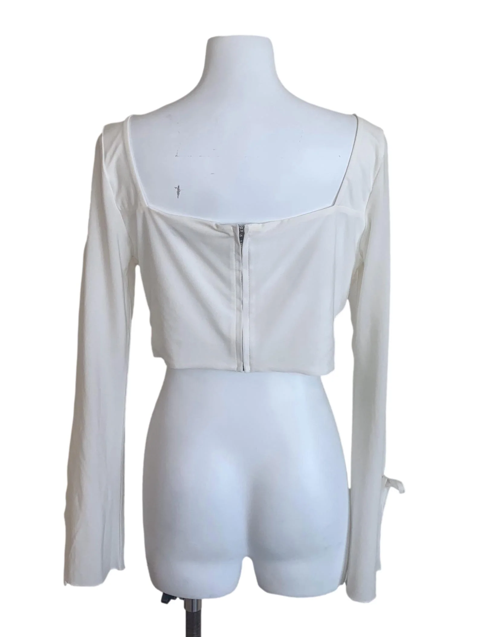 Pearl White Square Neck Top - Image 2