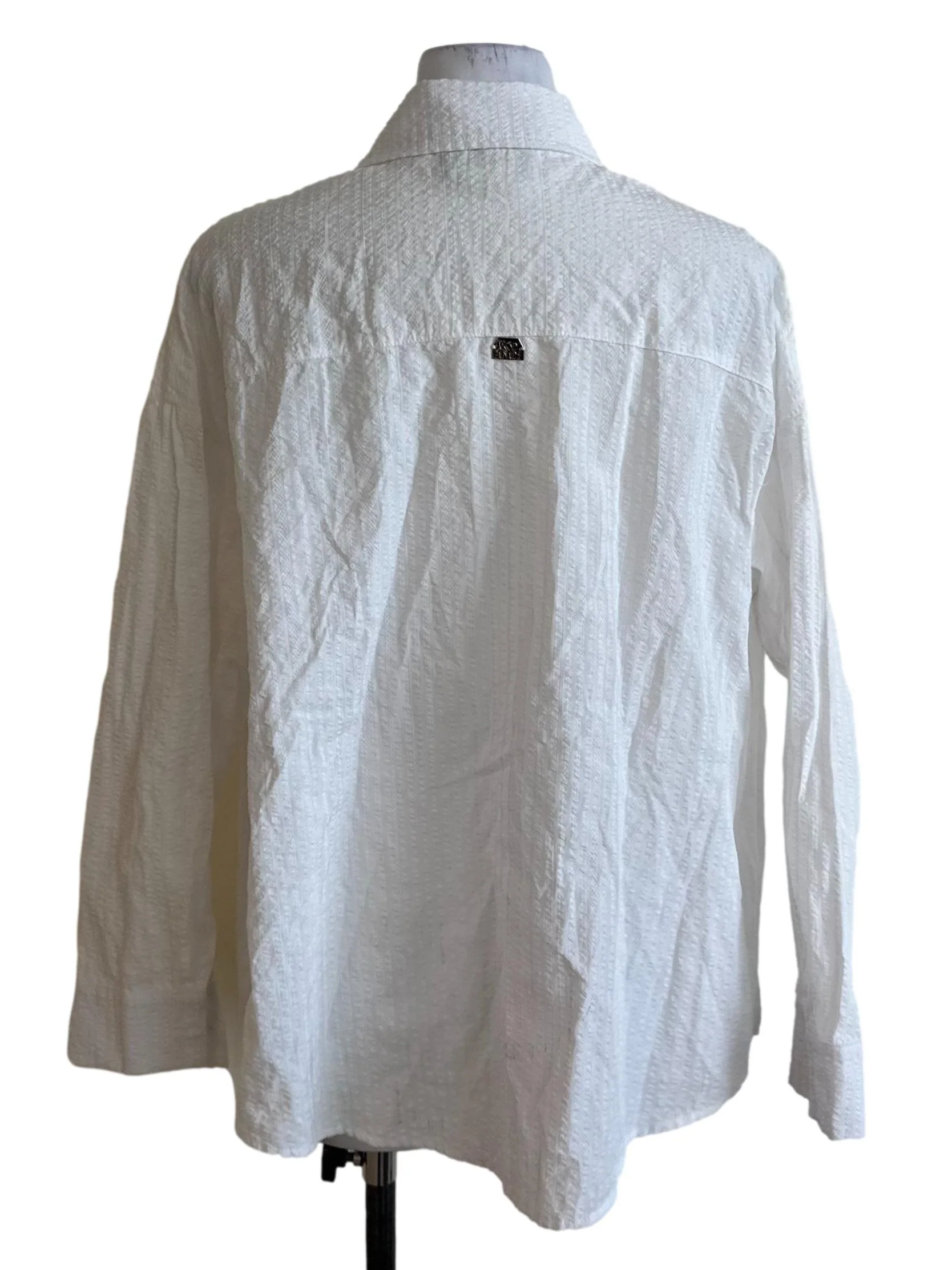 Pearl White Textured Collar Top - Image 2