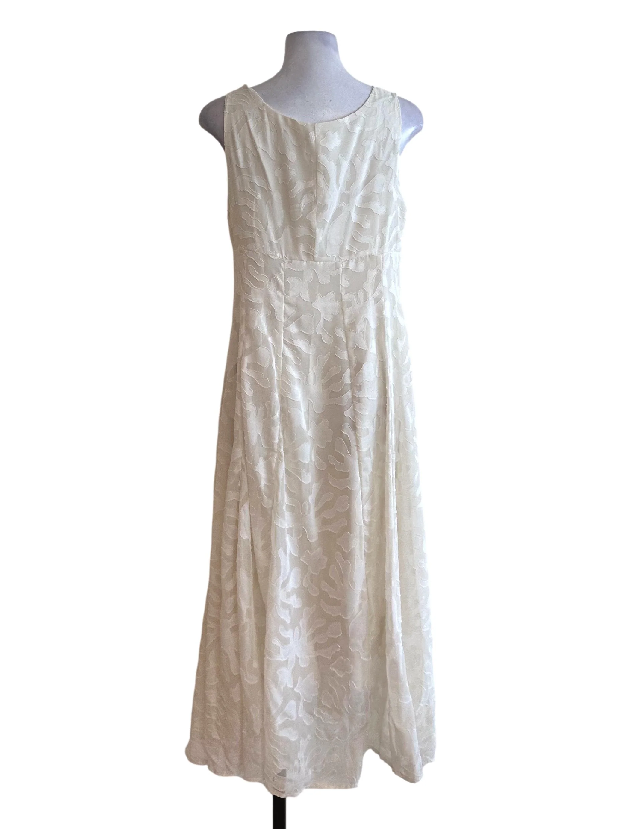 Pearl White Textured Square Neck Dress - Image 2