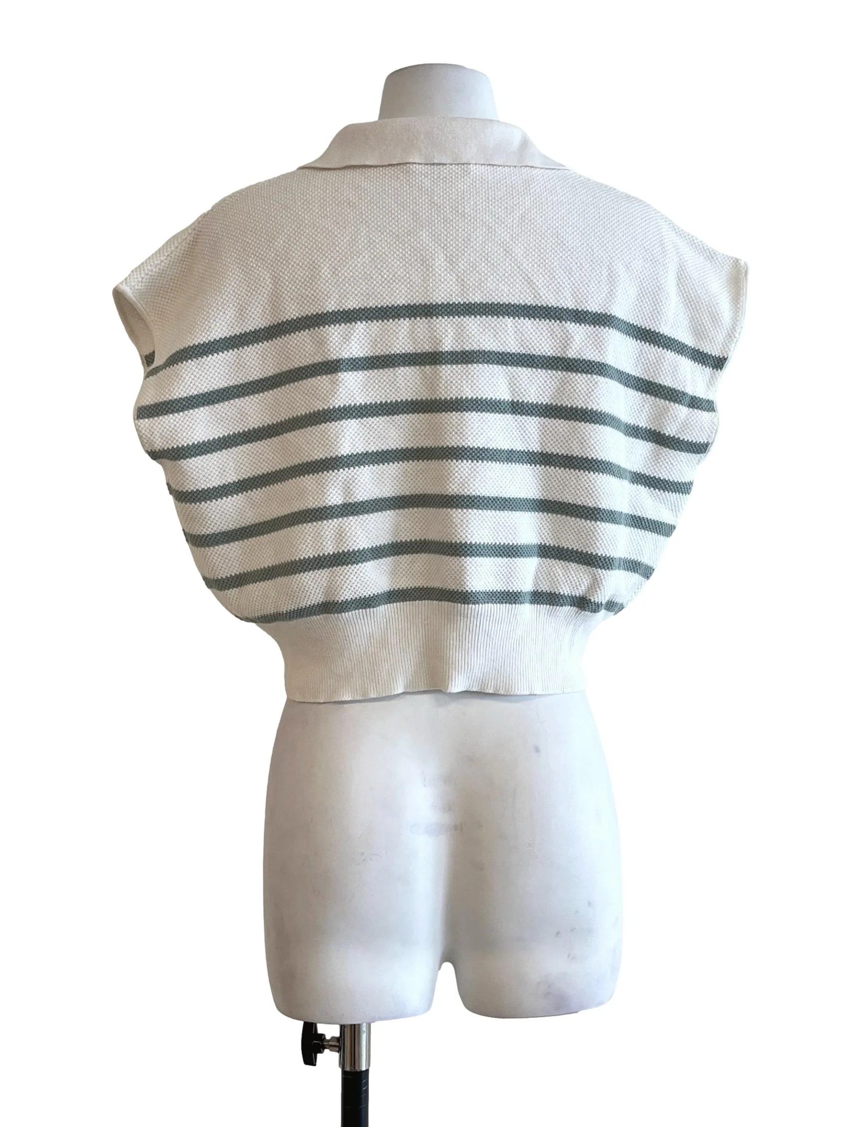 Pearl White V-Neck Sleeveless Top TCL - Image 2