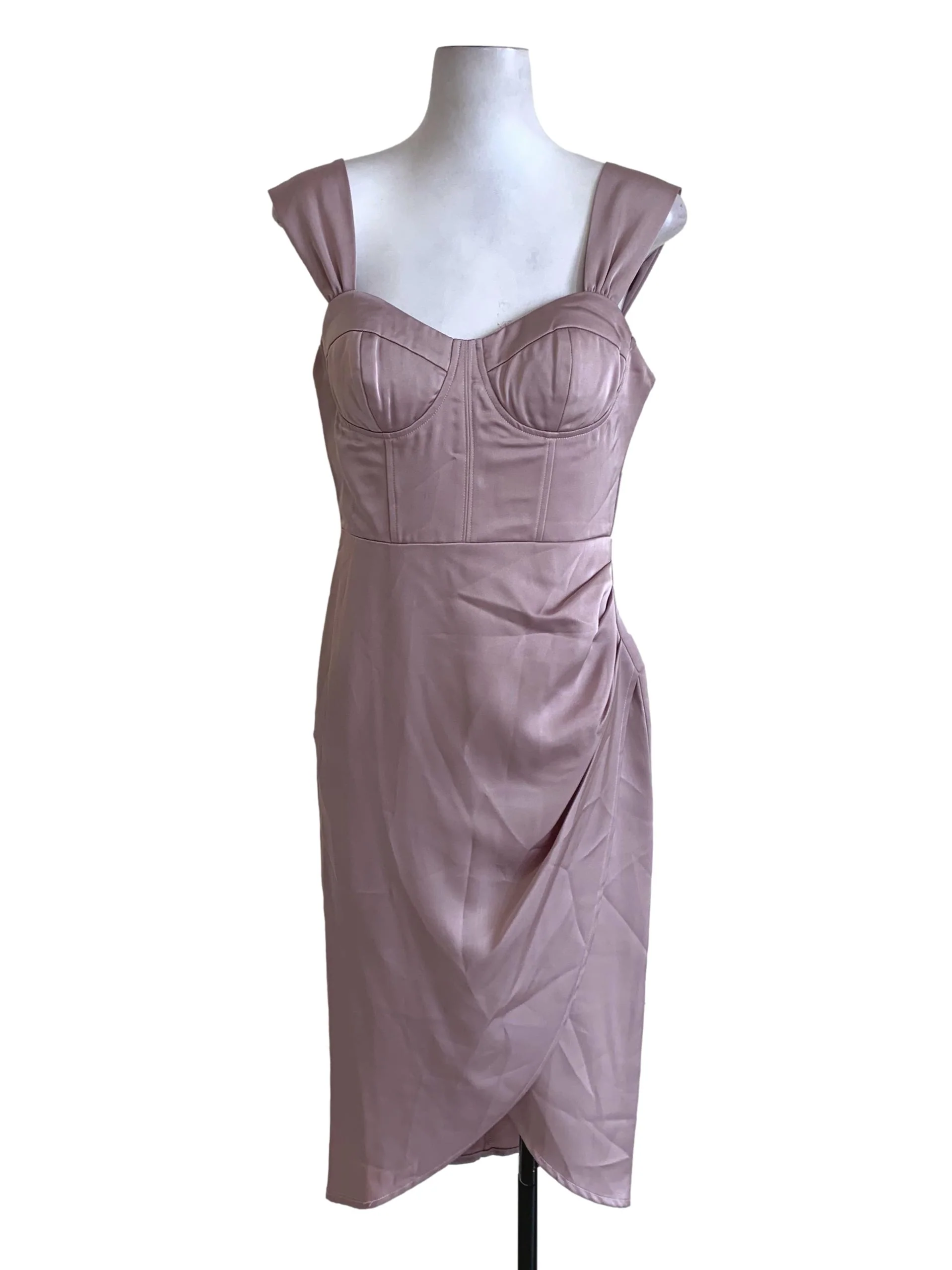 Periwinkle Satin A-Line Dress