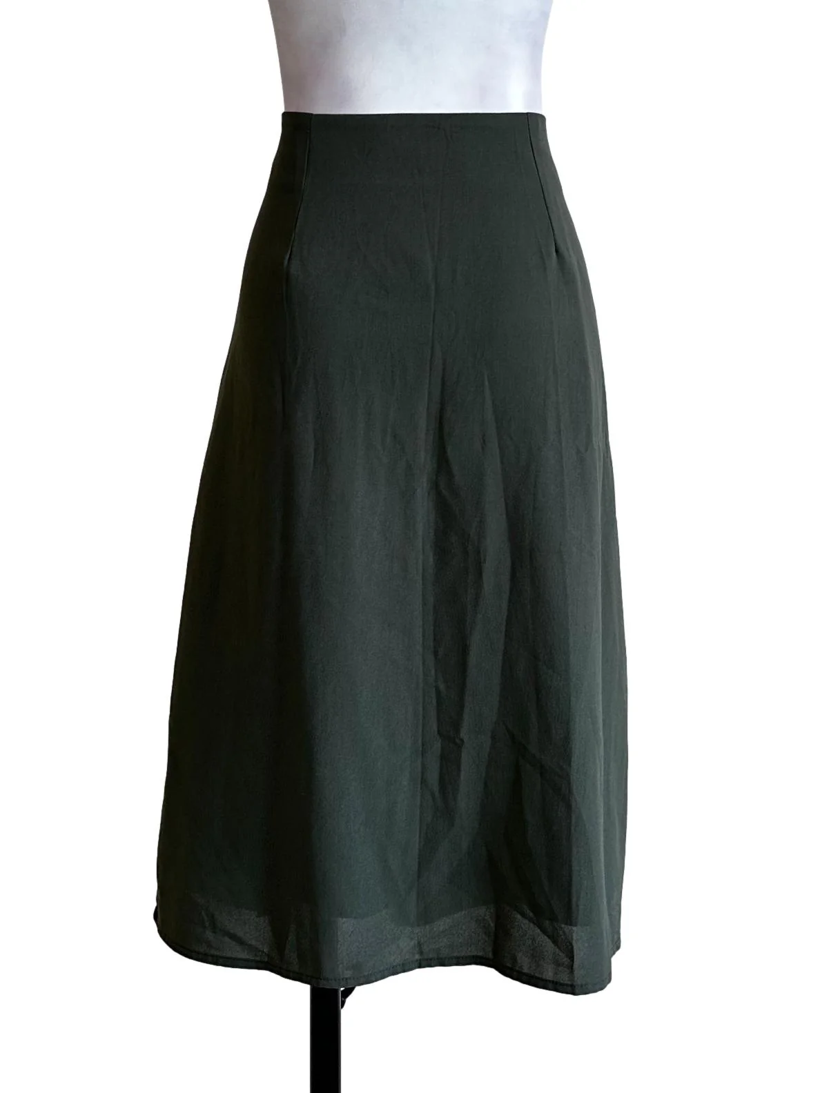 Pickle Green Plain Button Skirt - Image 2
