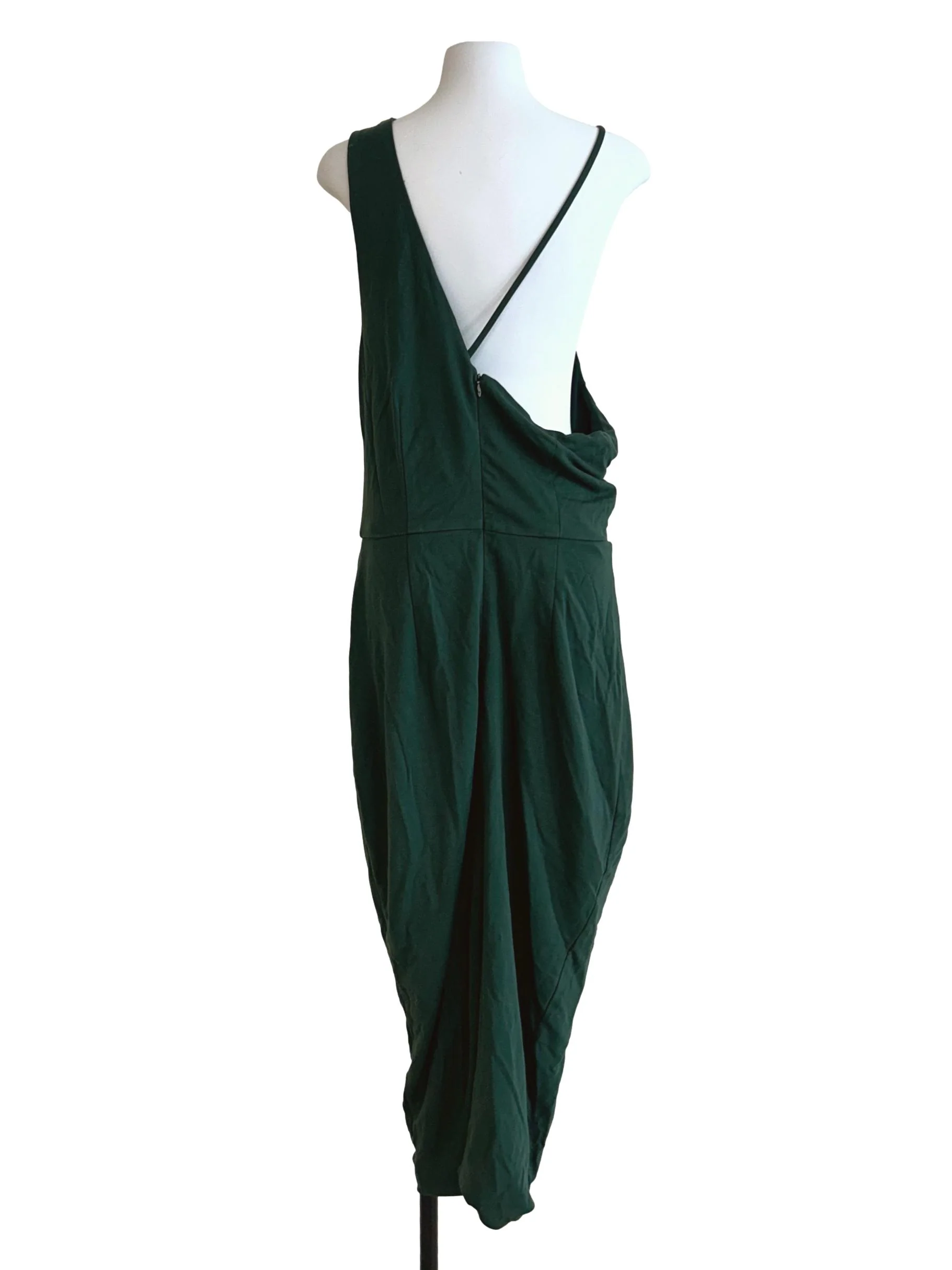 Pine Green Asymmetrical Dress - Image 2