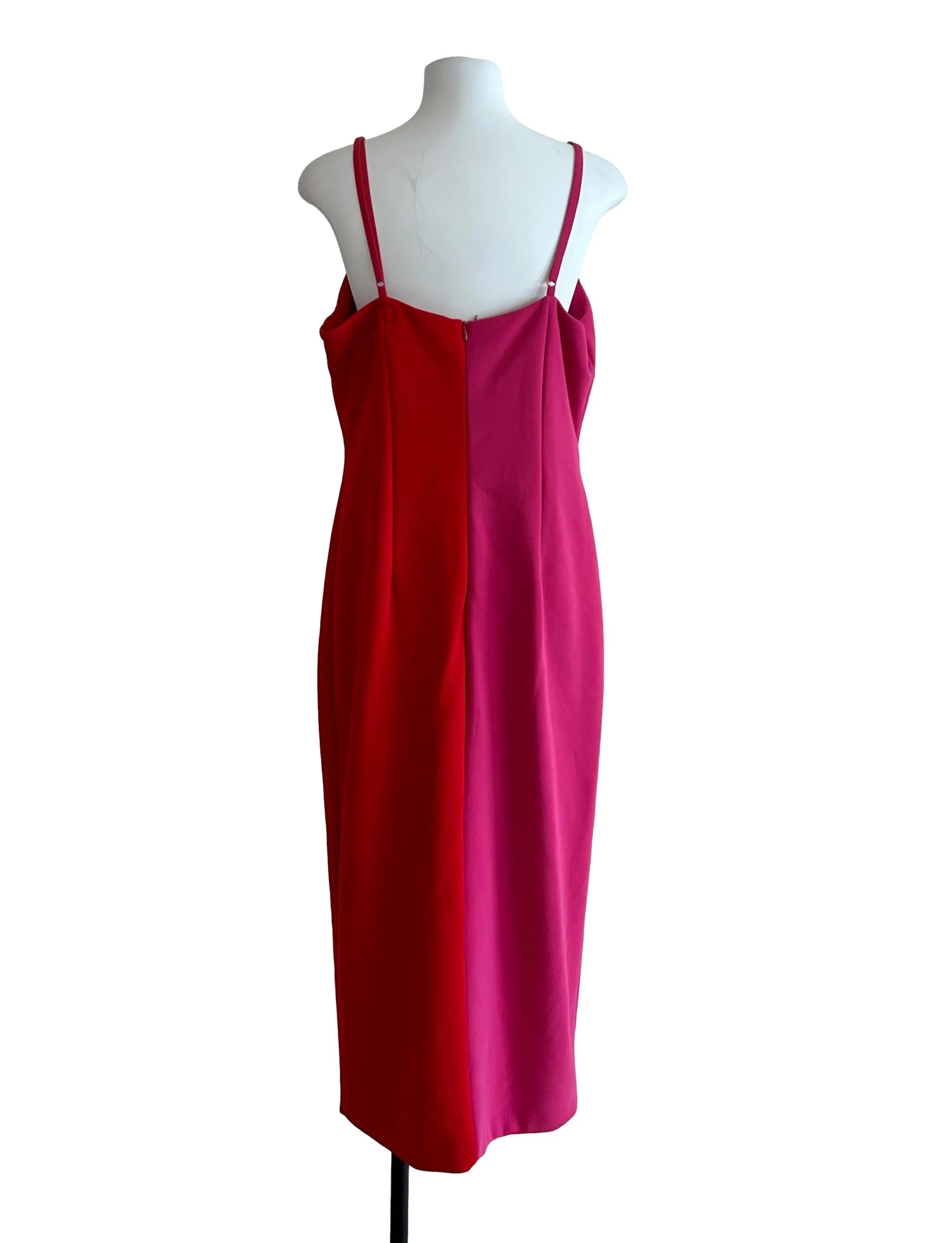 Pink Colorblock Sydne Cocktail Midi Dress - Image 2