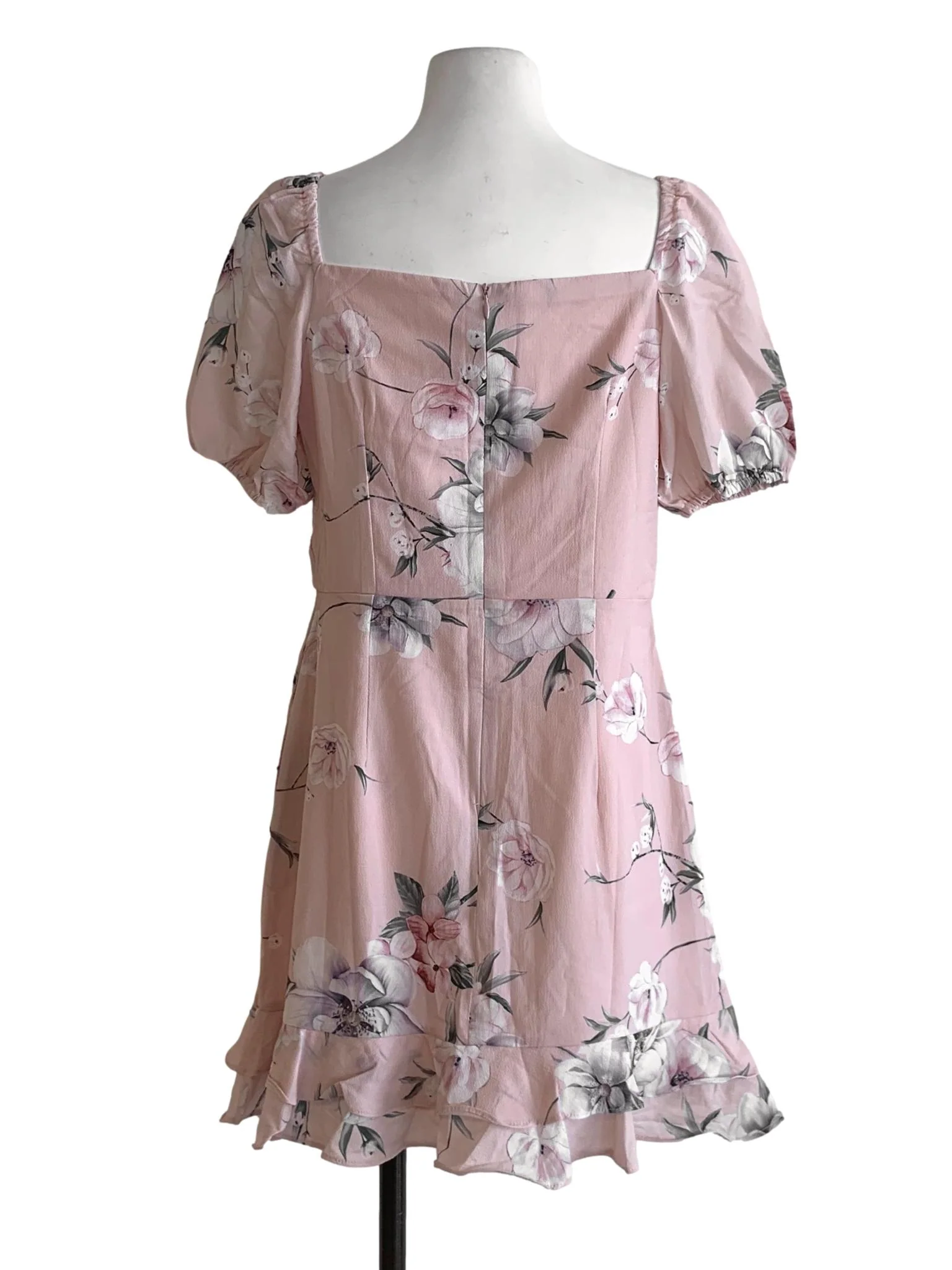 Pink Floral Empire Dress - Image 2
