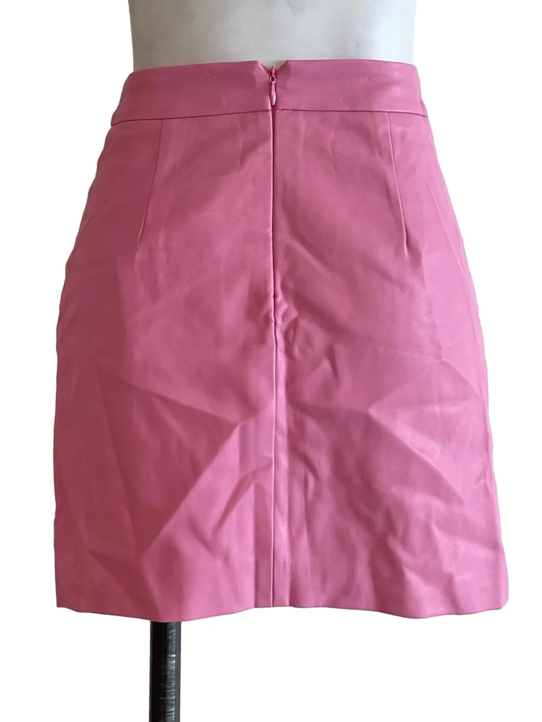 Pink Leather Mini Skirt - Image 2