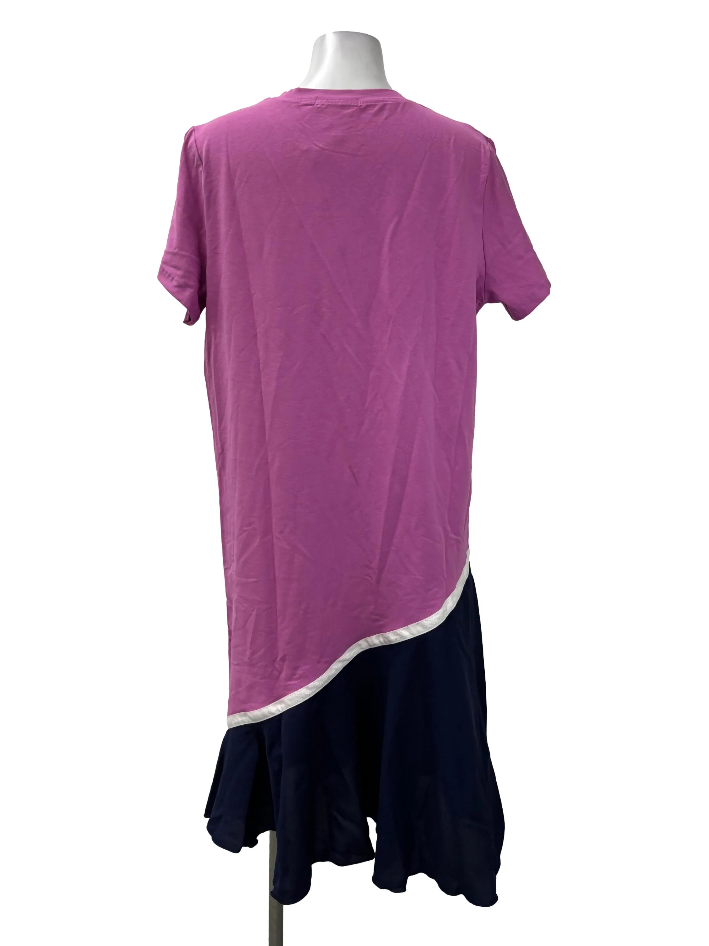 Pink Roundneck Colourblock Dress - Image 2