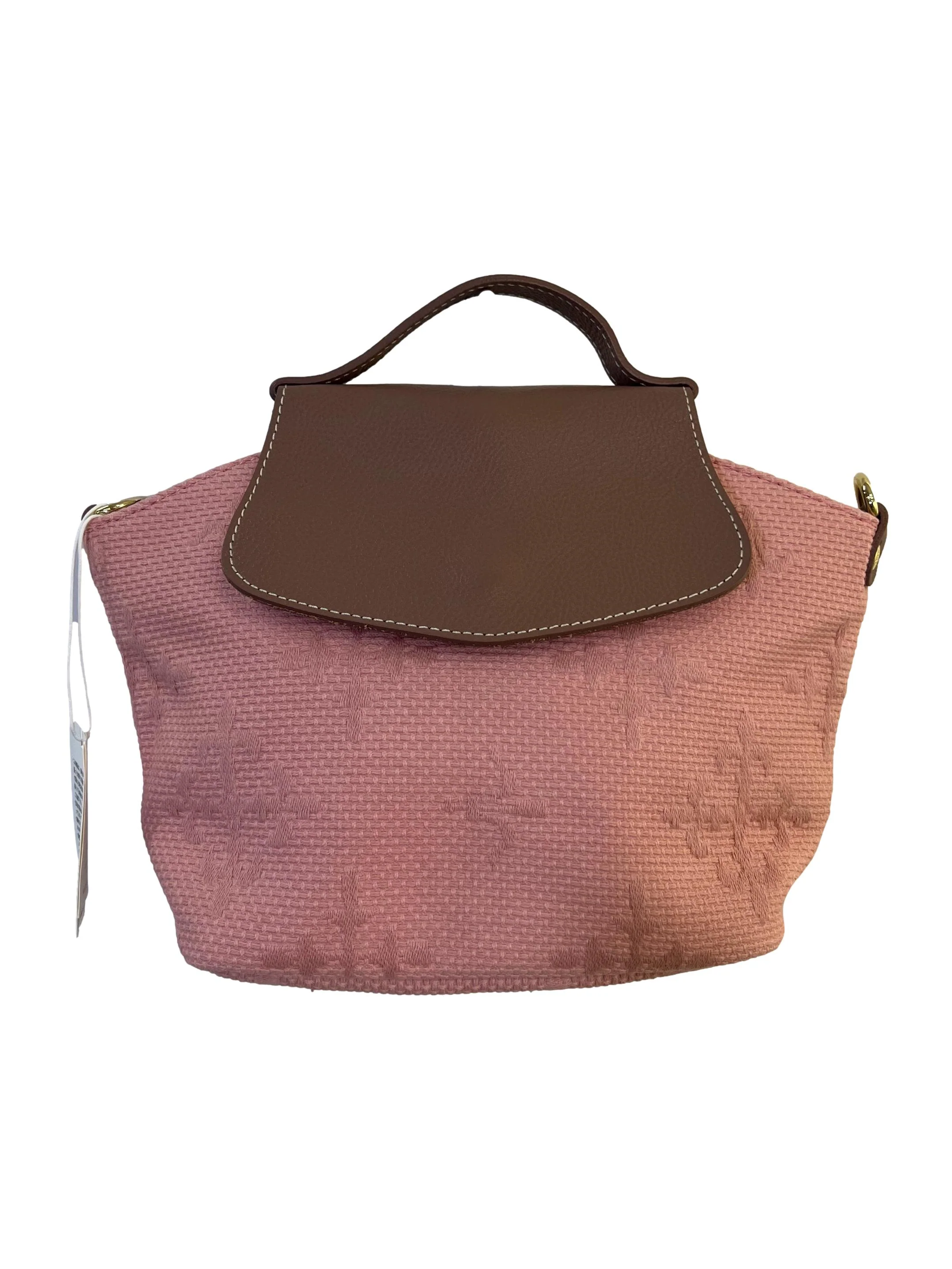 Pink Sashiko Leather Flap Bag