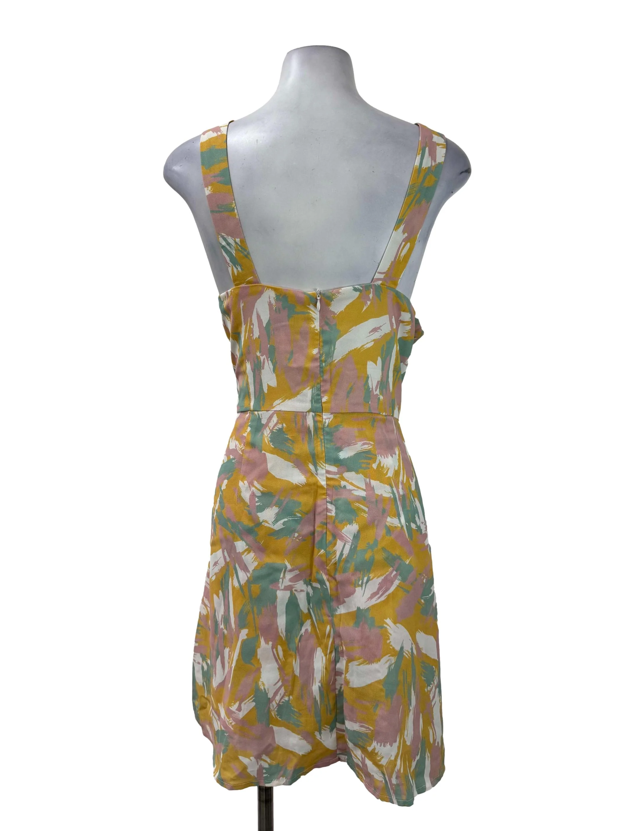 Pink Splash Pattern Sleeveless Dress - Image 2
