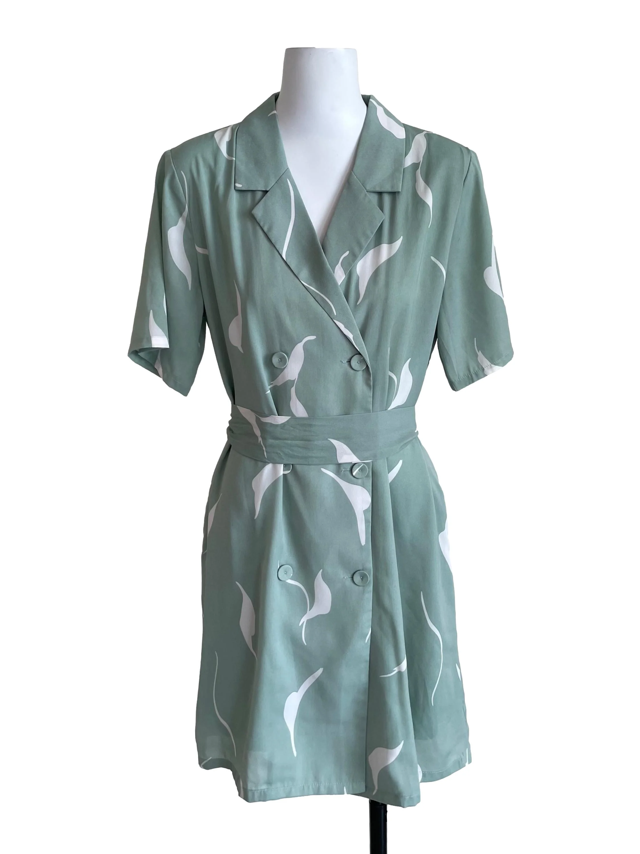 Pistachio Green Double Breasted Suit Dress