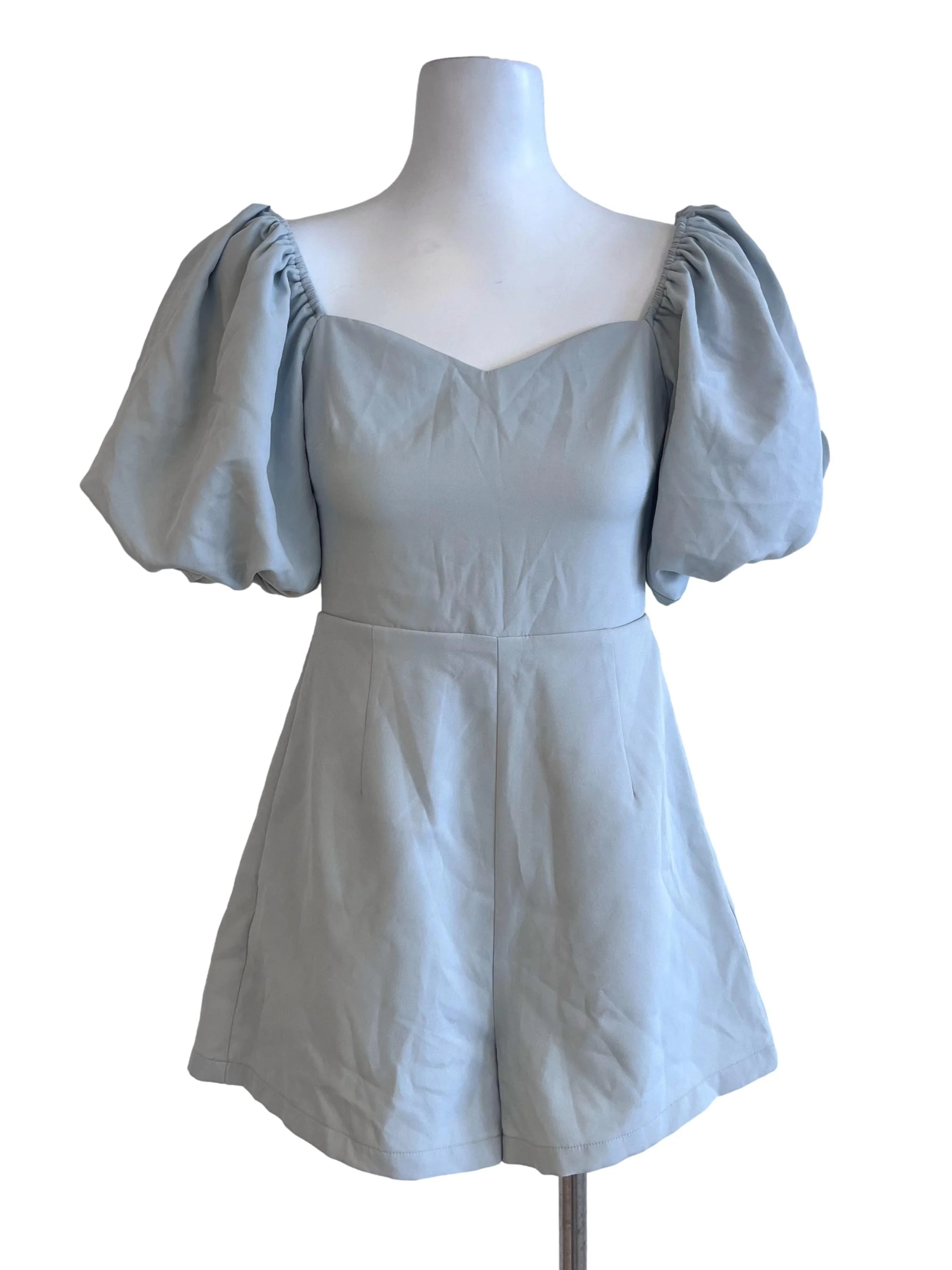 Pistachio Green Puff Sleeve Rompers