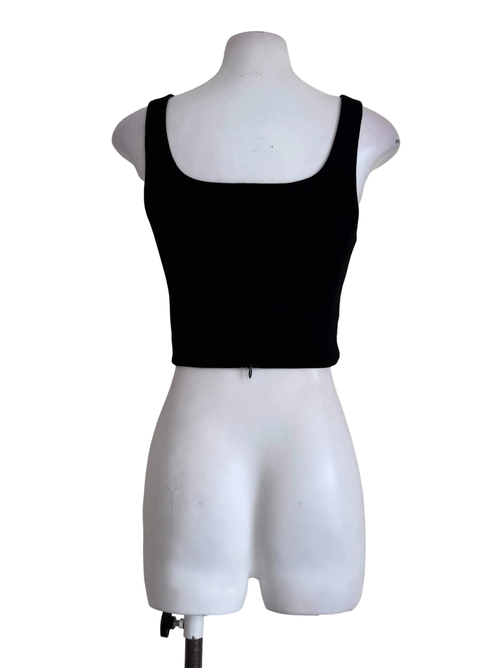 Pitch Black Padded Crop Top - Image 2