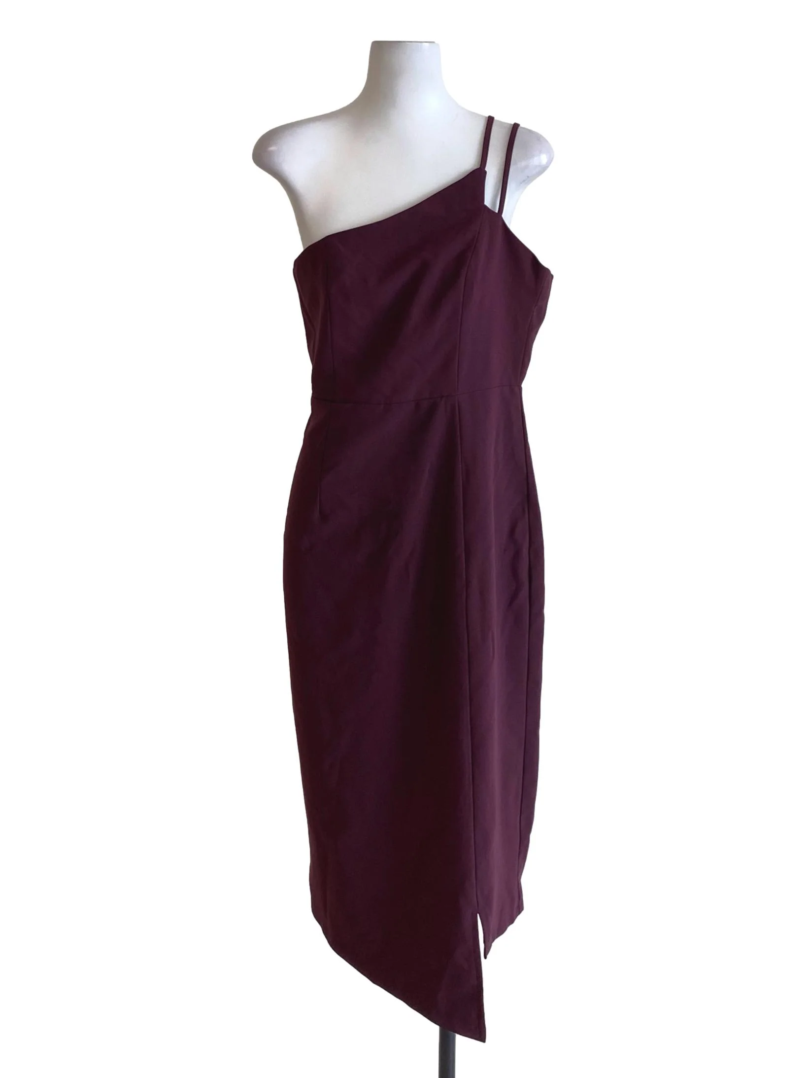 Plum Purple One Shoulder Sheath Bodycon Dress