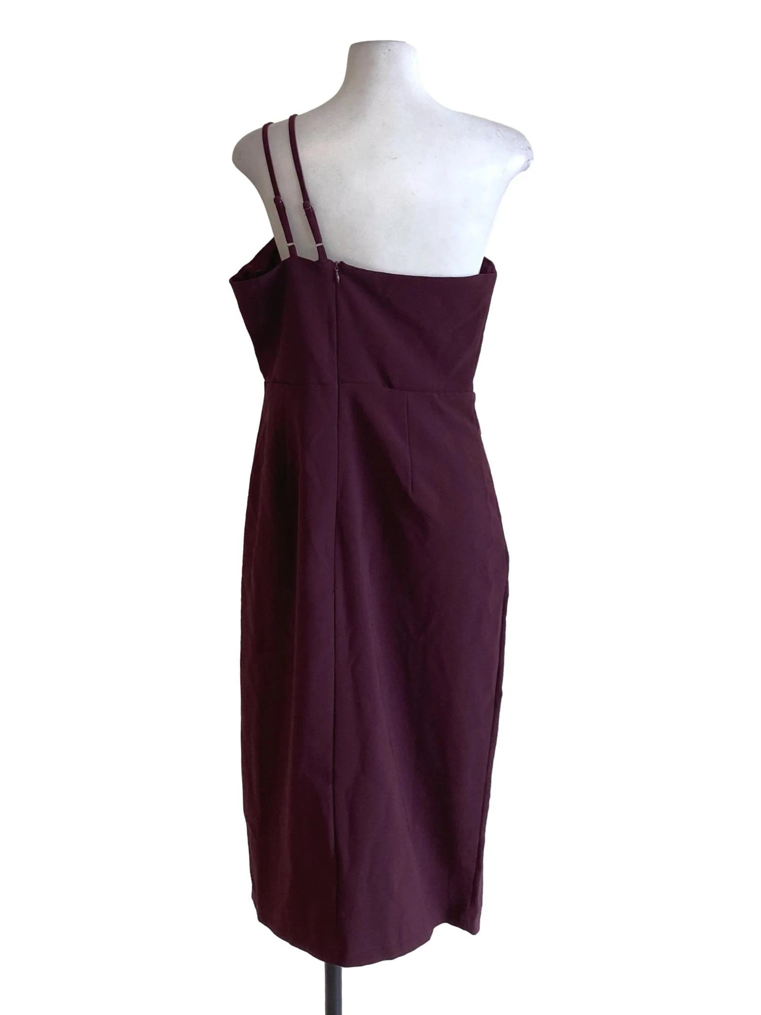 Plum Purple One Shoulder Sheath Bodycon Dress - Image 2