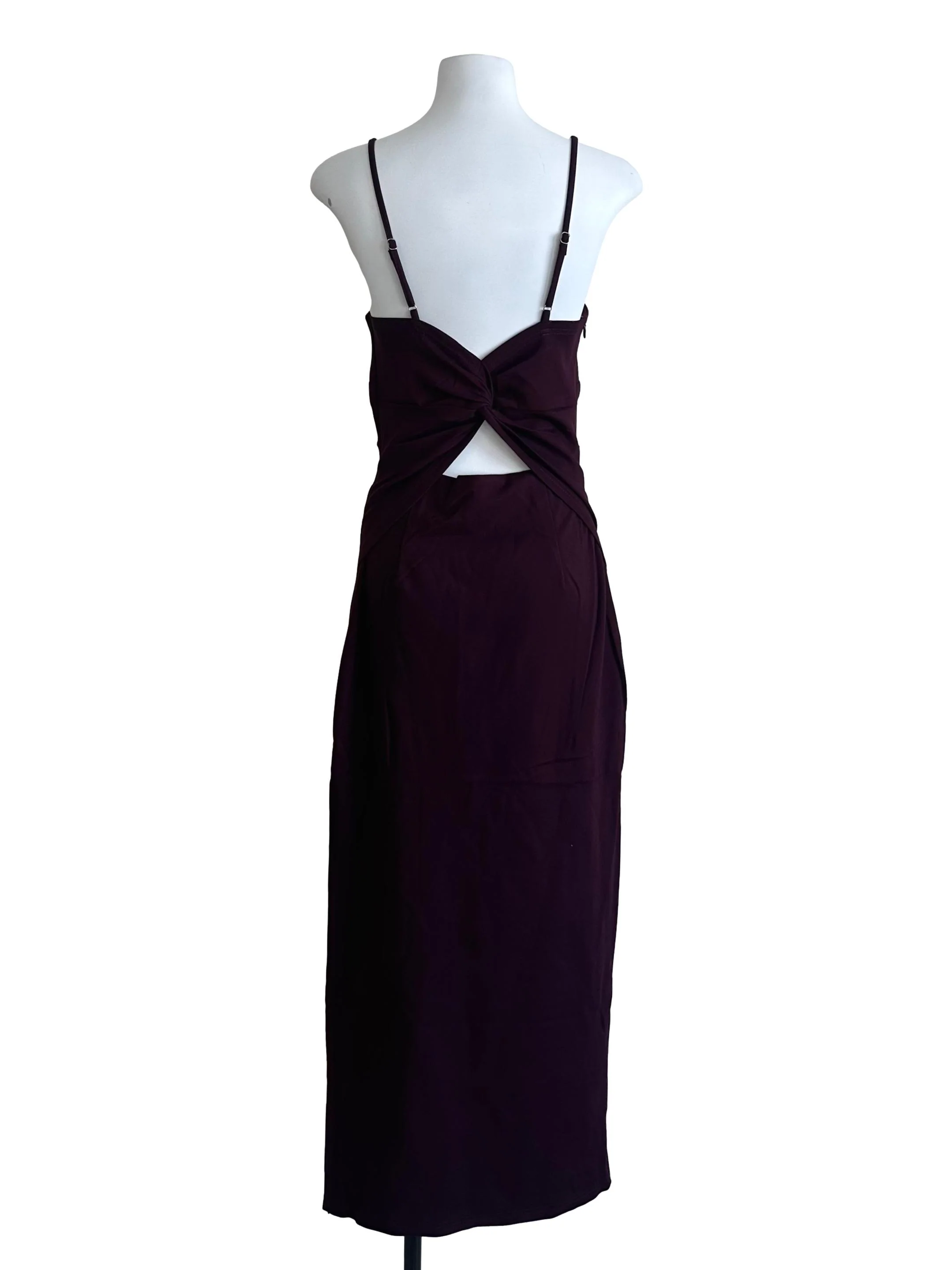Plum Purple Square Neck Bodycon Dress - Image 2