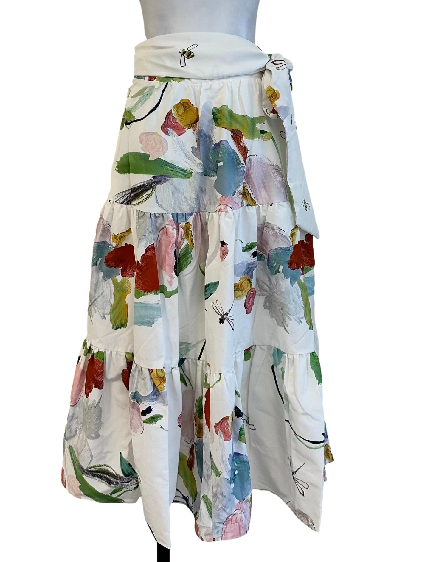 Porcelain White Abstract Pattern Skirt - Image 2