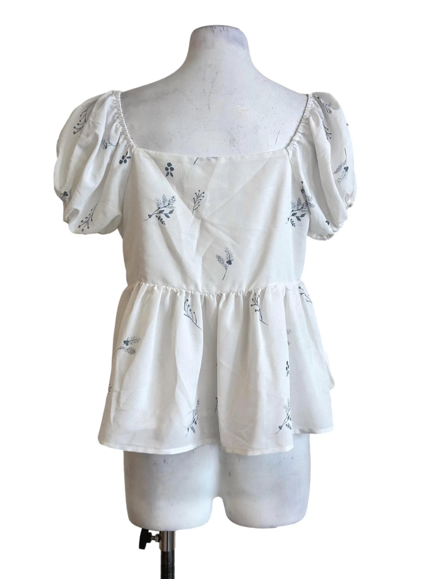 Porcelain White Floral Printed Top - Image 2