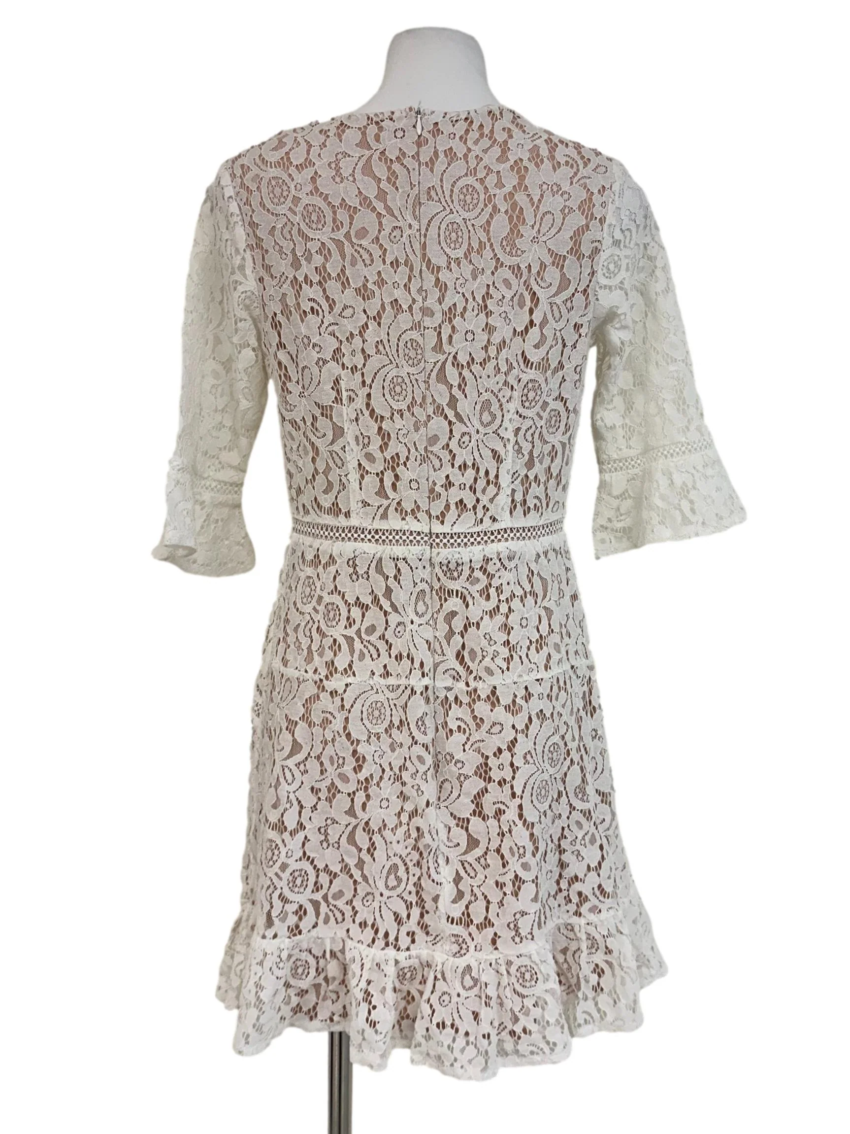 Porcelain White Lace Pattern Dress - Image 2