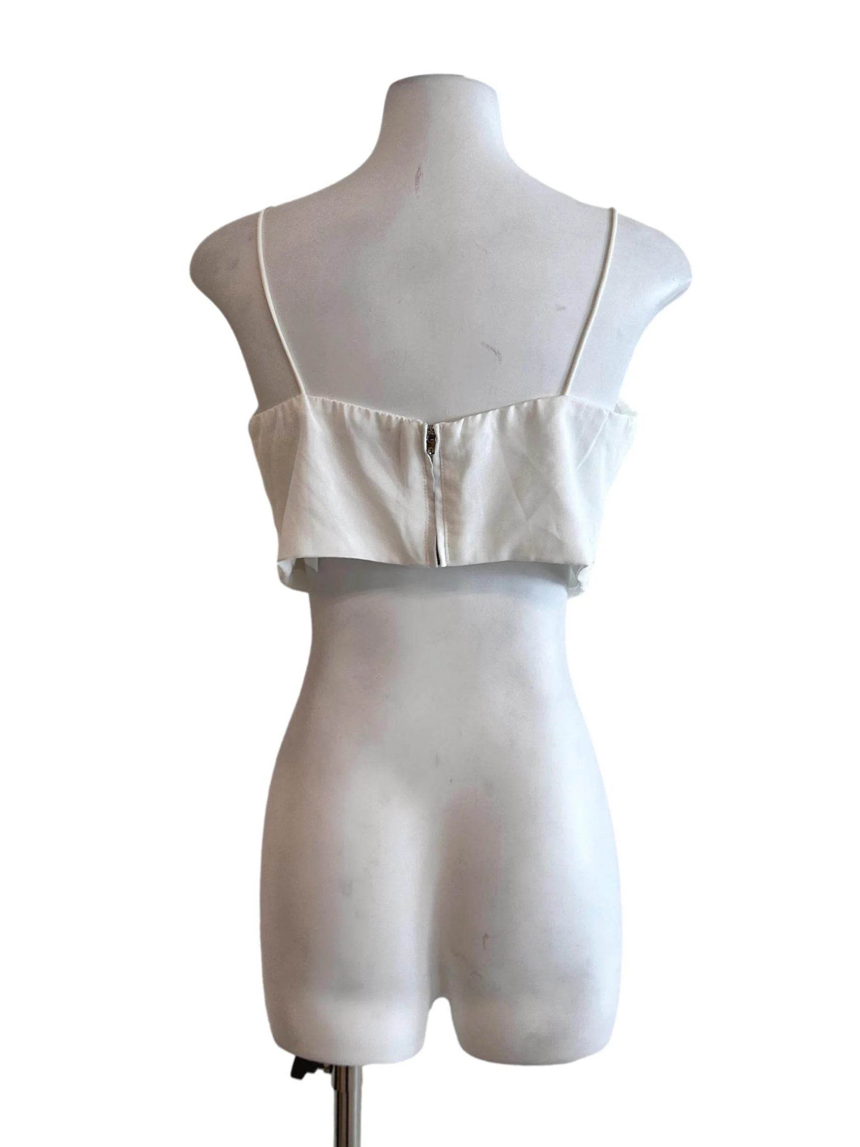 Porcelain White Padded Spaghetti Straps Top - Image 2