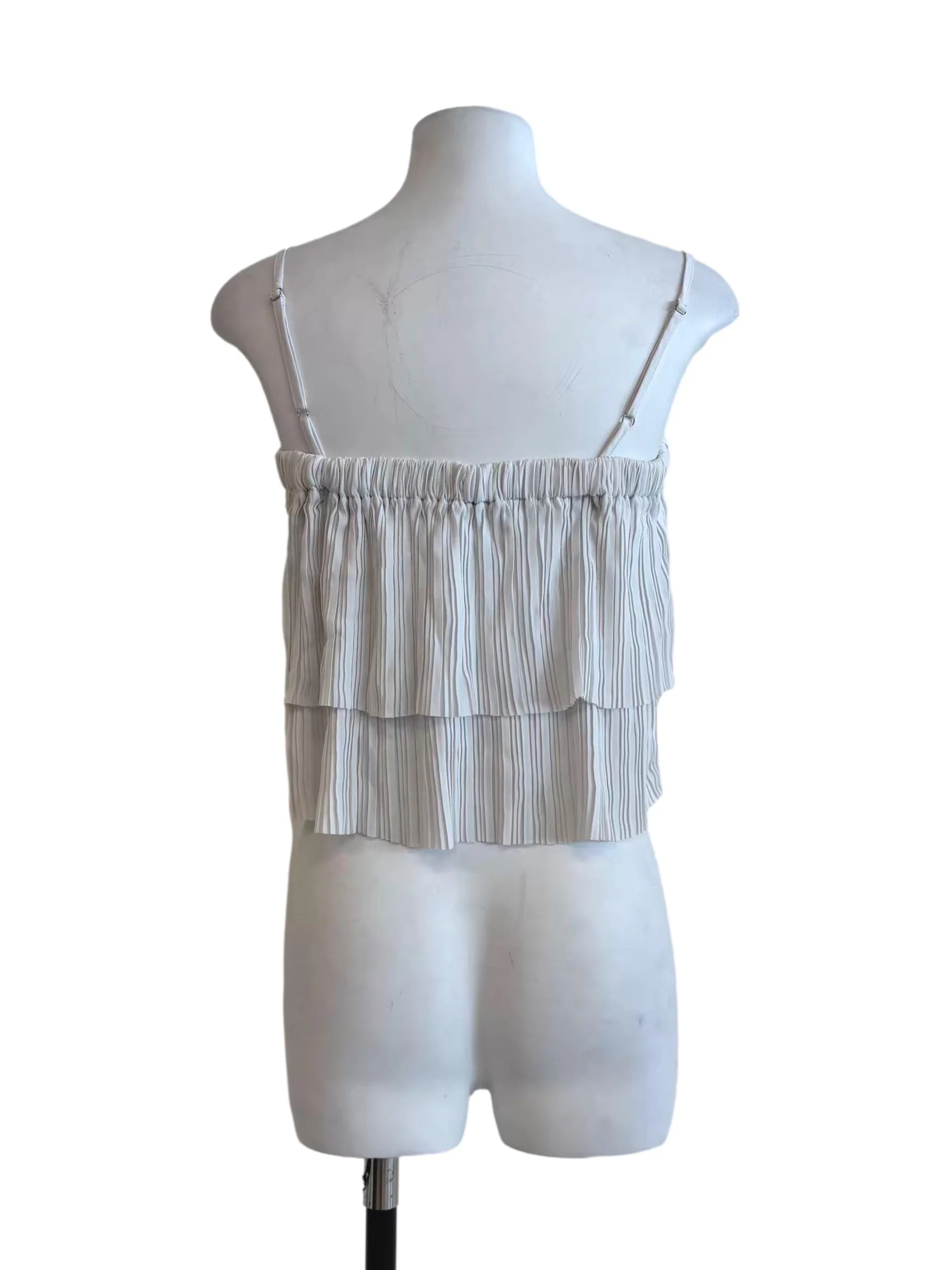 Porcelain White Pleated Layer Camisole - Image 2