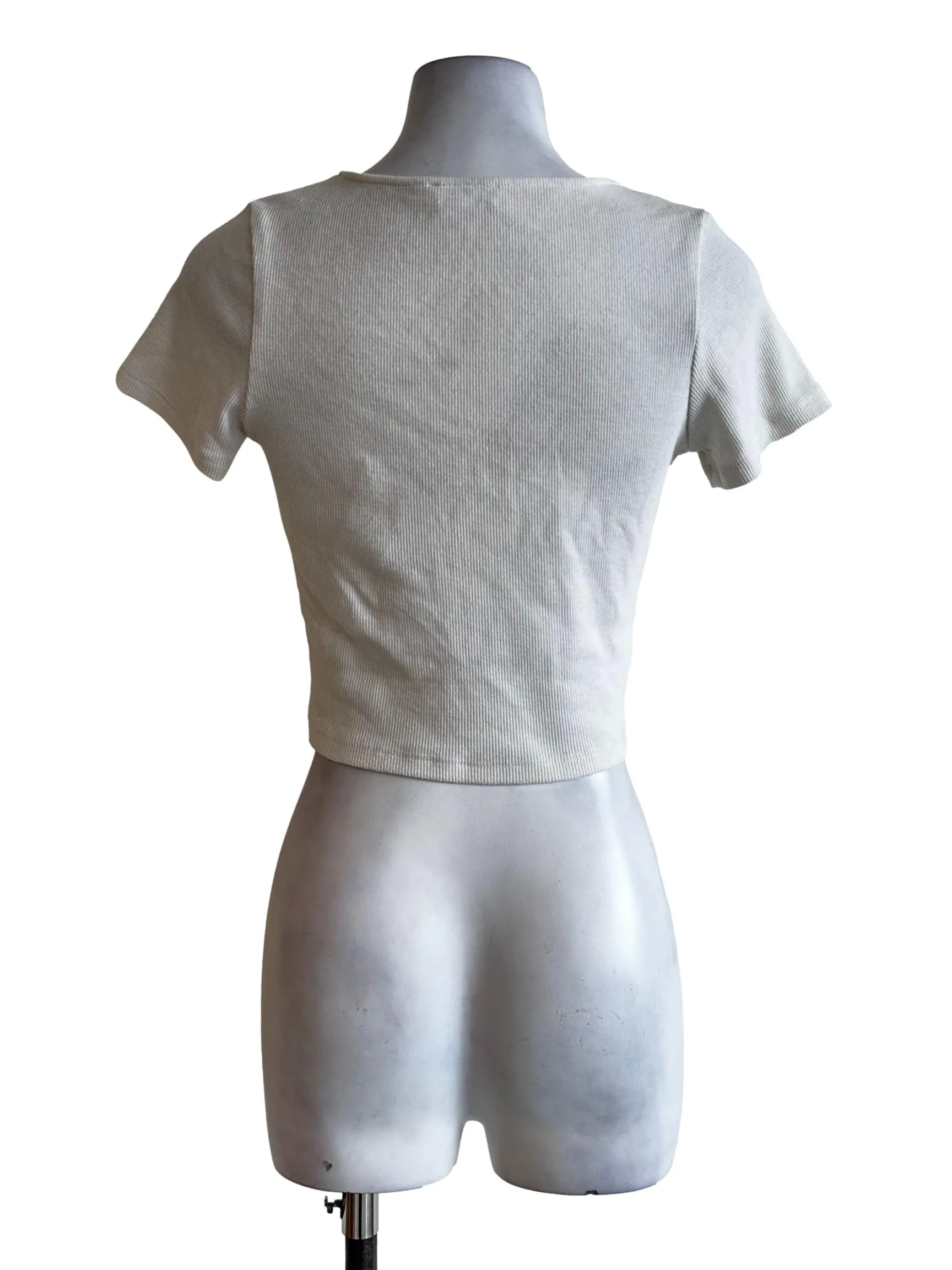 Porcelain White Square Neckline Crop Top - Image 2