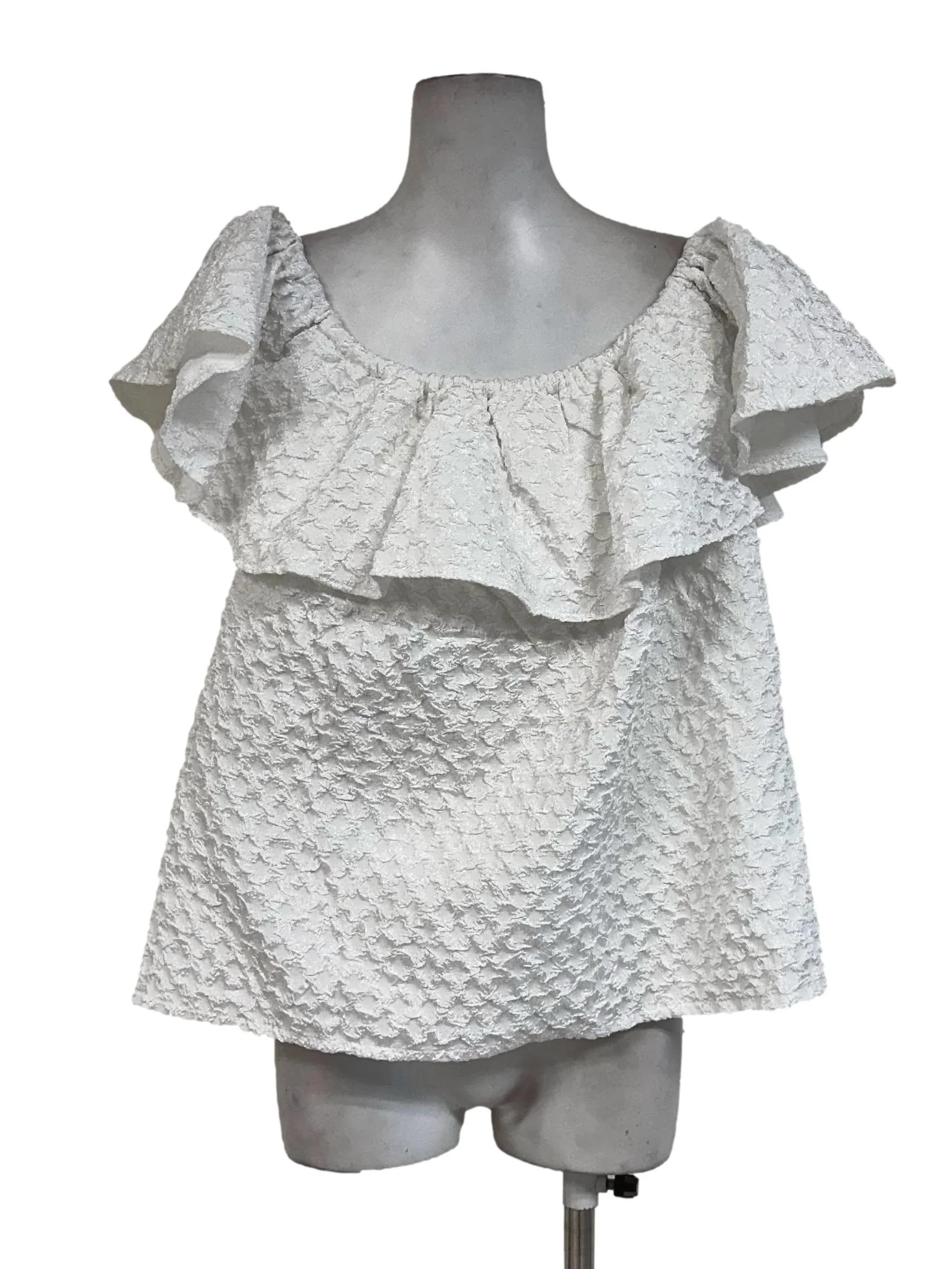 Porcelain White Textured Pattern Top