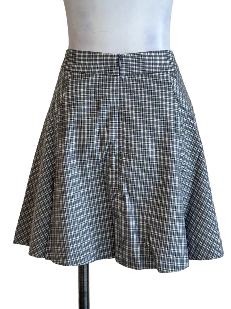 Powder Blue Gingham Pattern Skort - Image 2