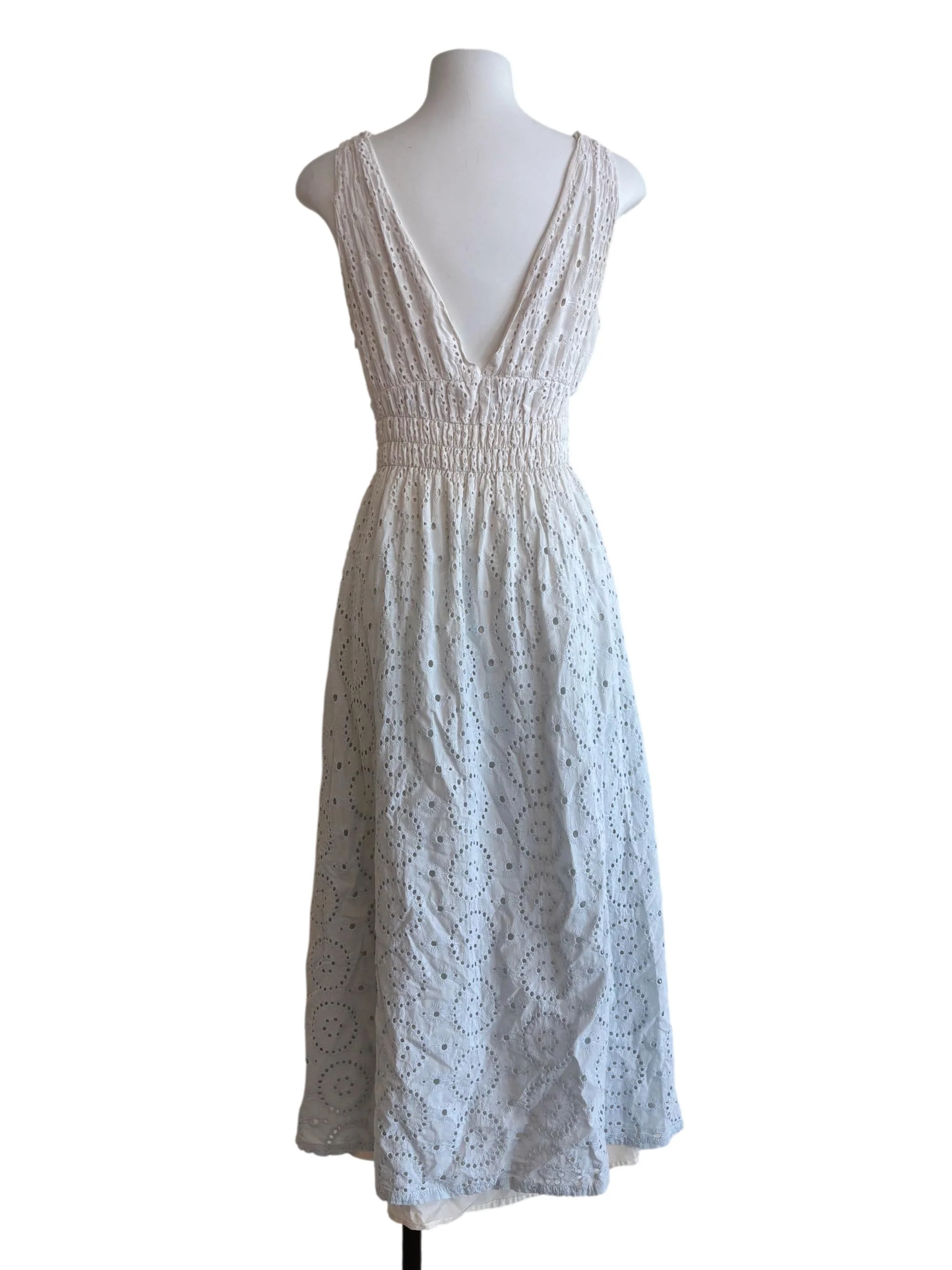 Powder White Blue Gradient Eyelet Dress - Image 2