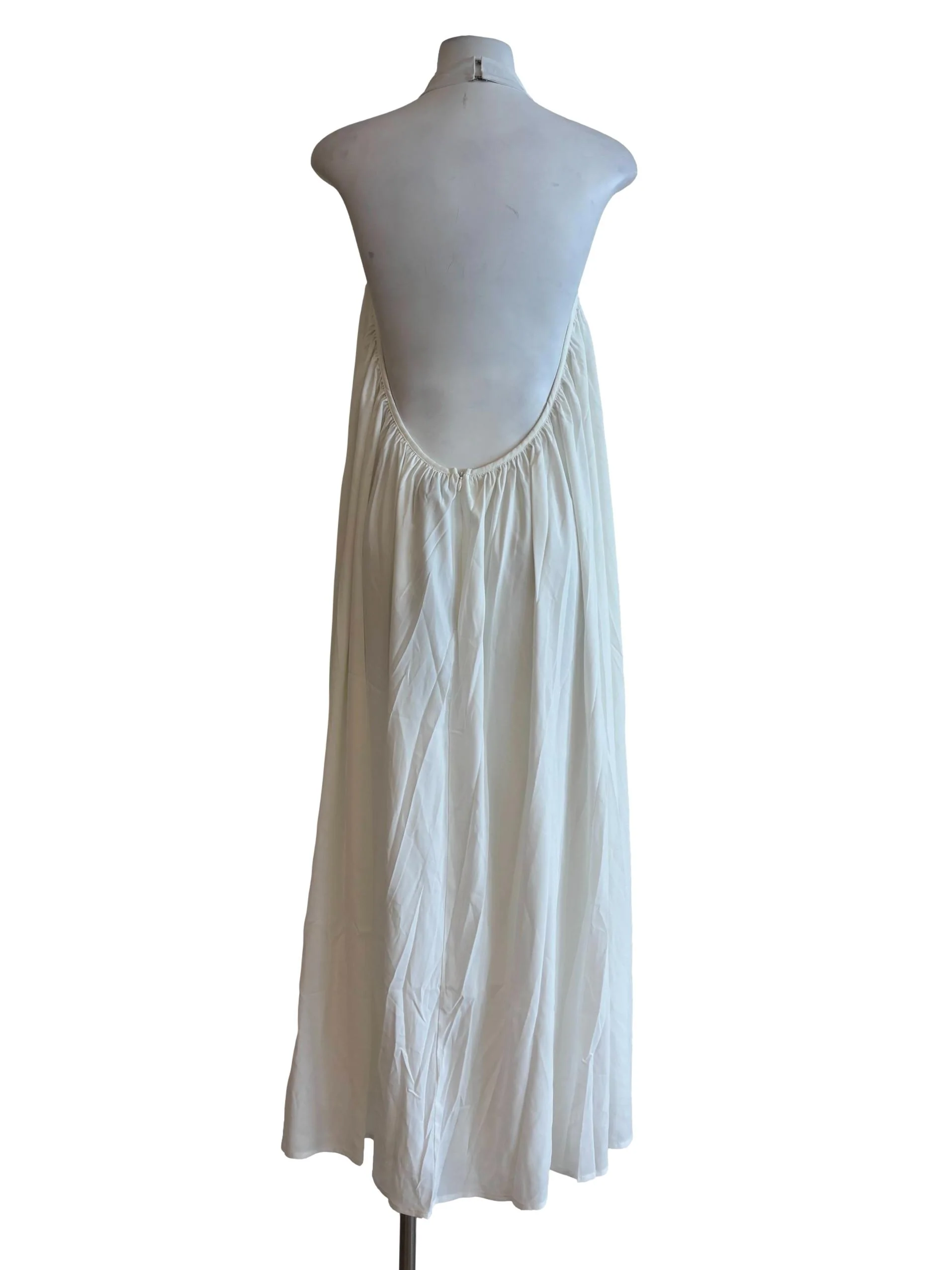 Powder White Sleeveless Flare Dress - Image 2