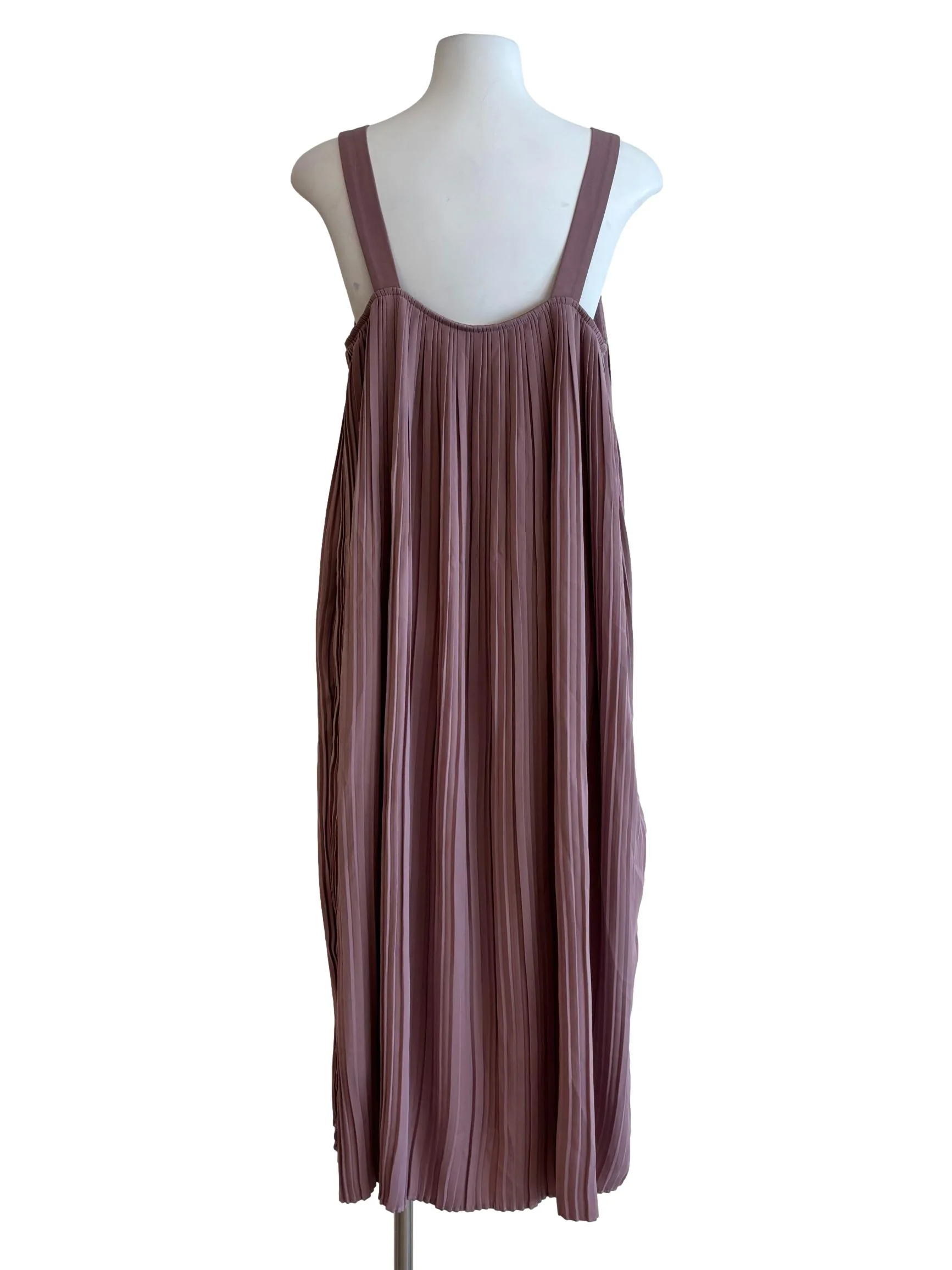 Puce Pink Pleated Camisole Dress - Image 2