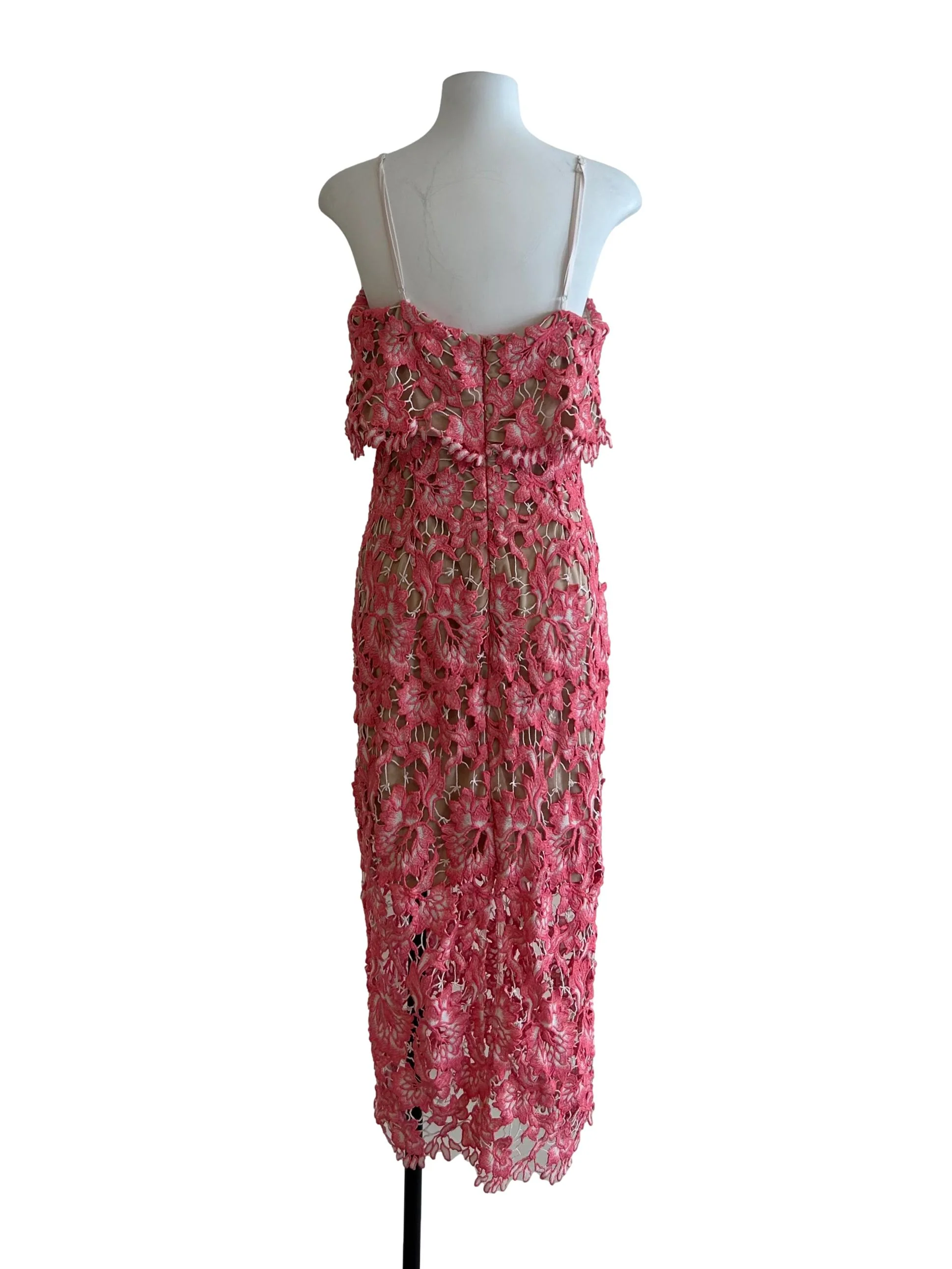 Punch Pink Lace Cami Dress - Image 2