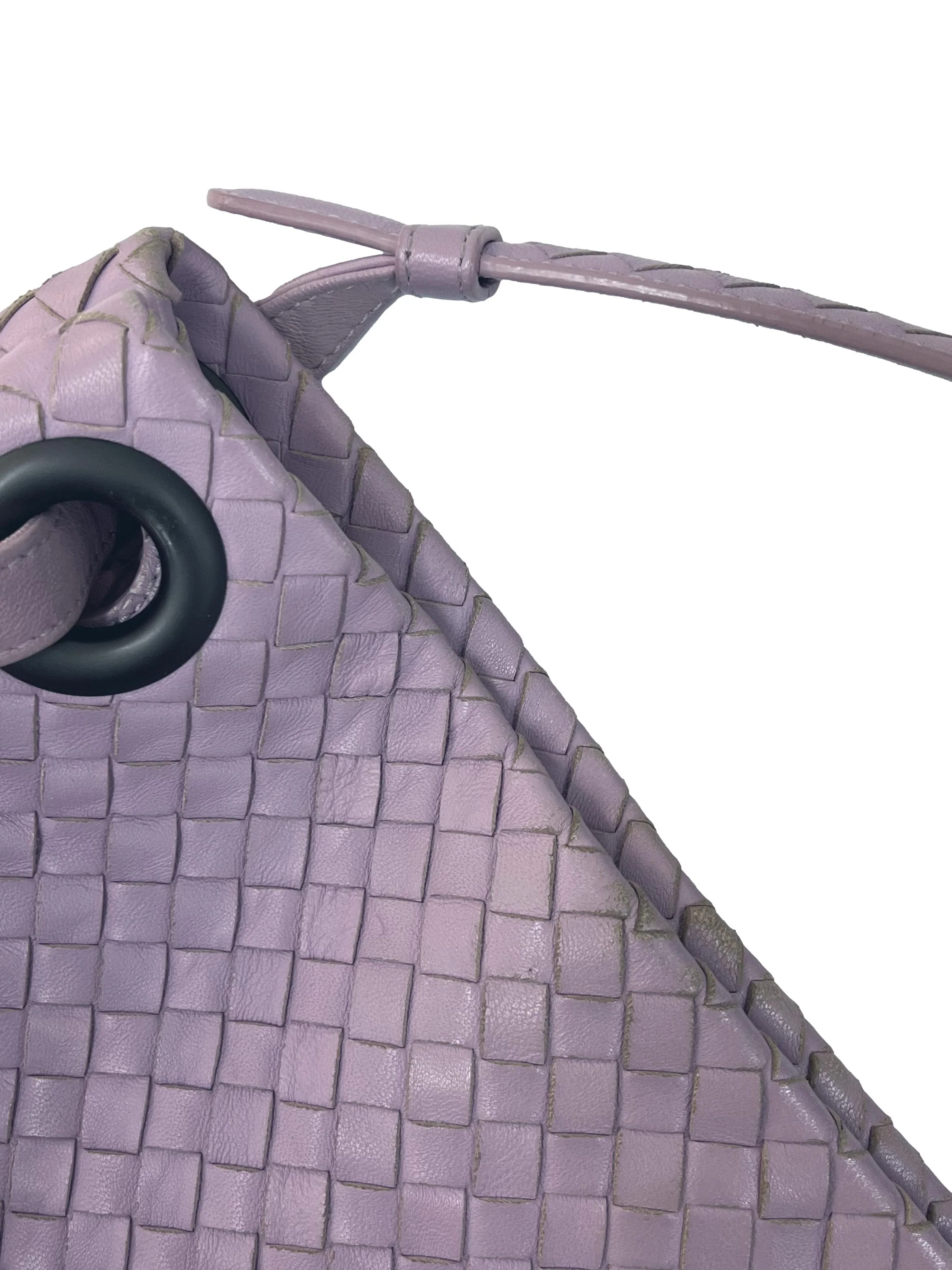 Purple Intrecciato Leather Shoulder Bag - Image 5