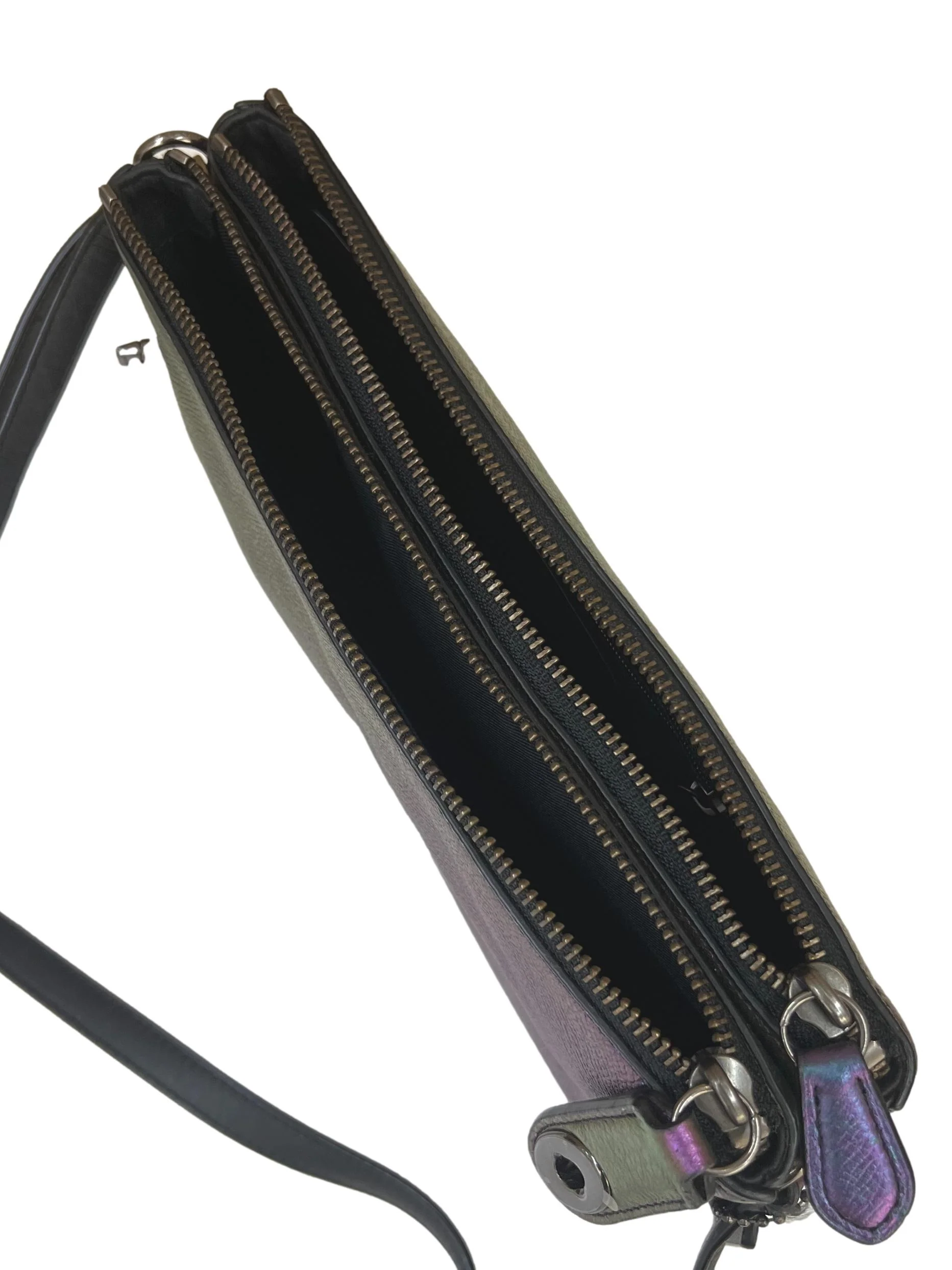 Purple Leather Iridescent Oil Slick Crossbody Bag - Image 4