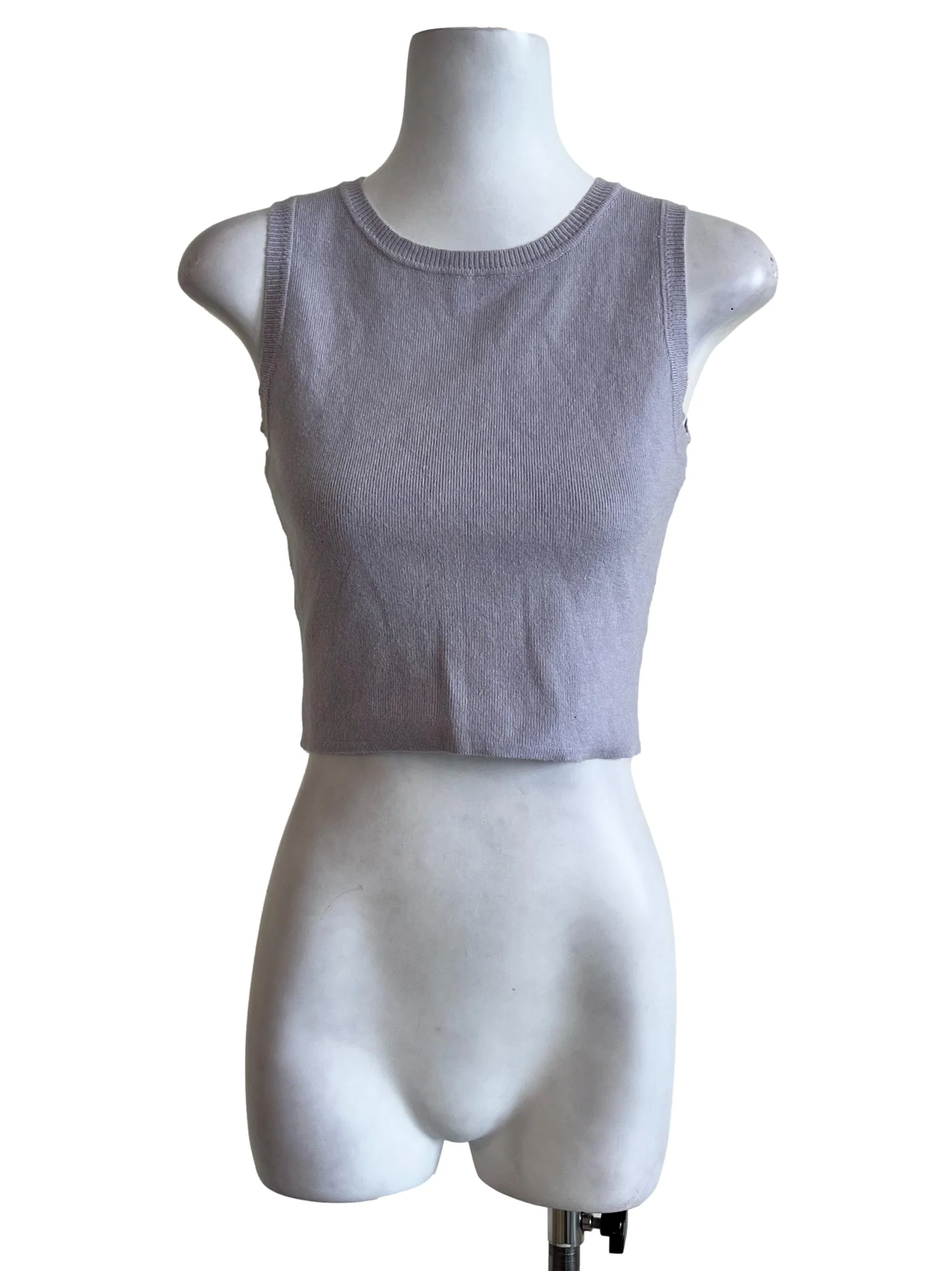 Purple Plain Round Neck Top TCL - Image 2