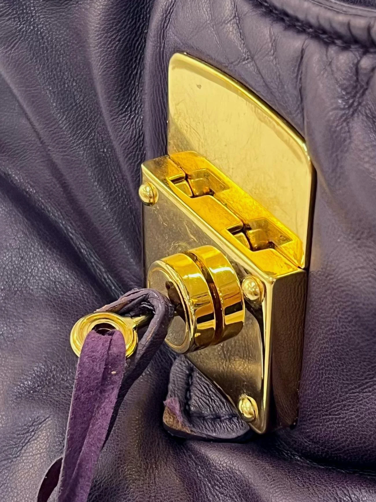 Purple Soft Leather Shoulder Bag CSN - Image 10