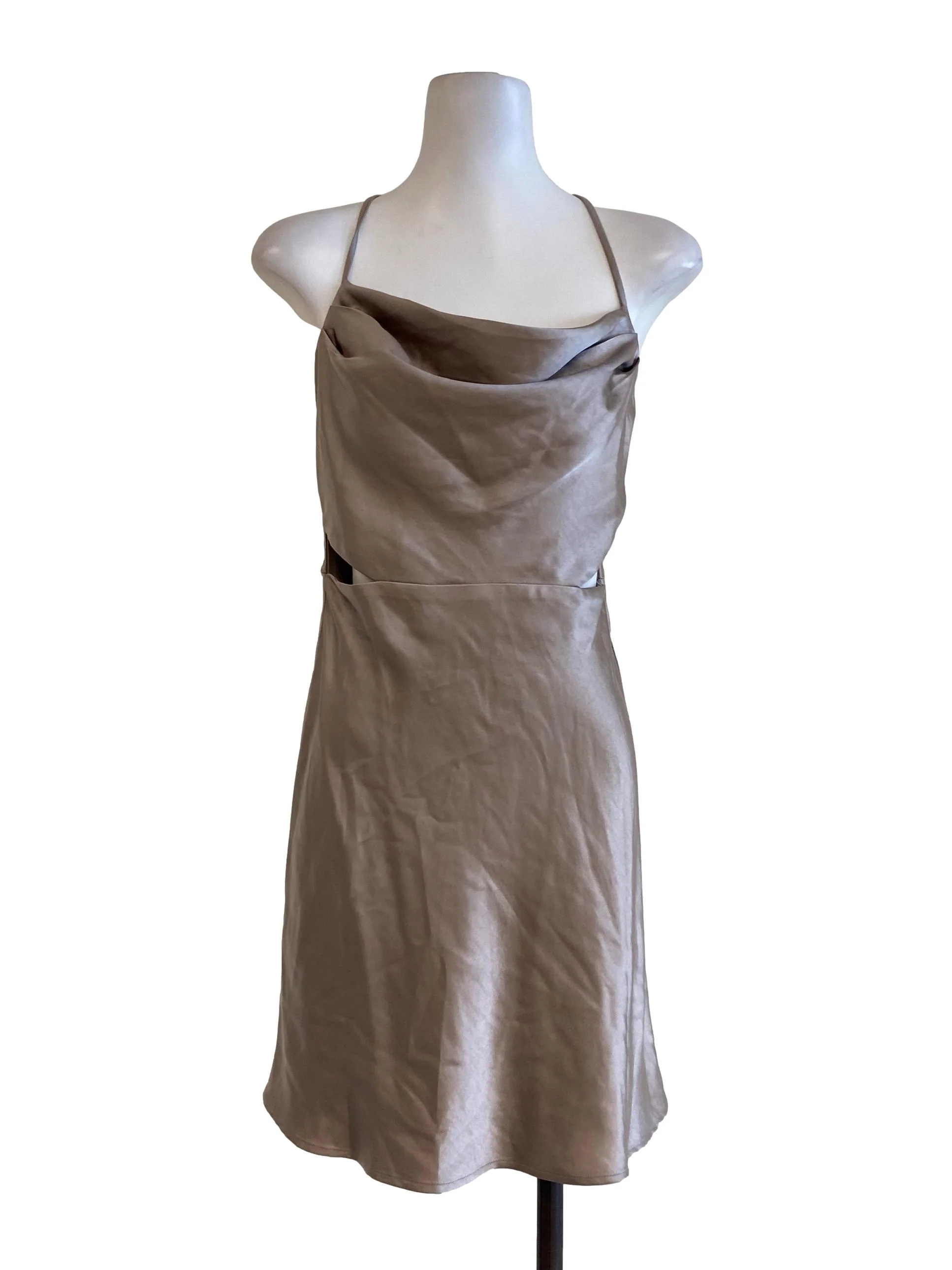 Purple Spaghetti Strap Apron Mini Dress
