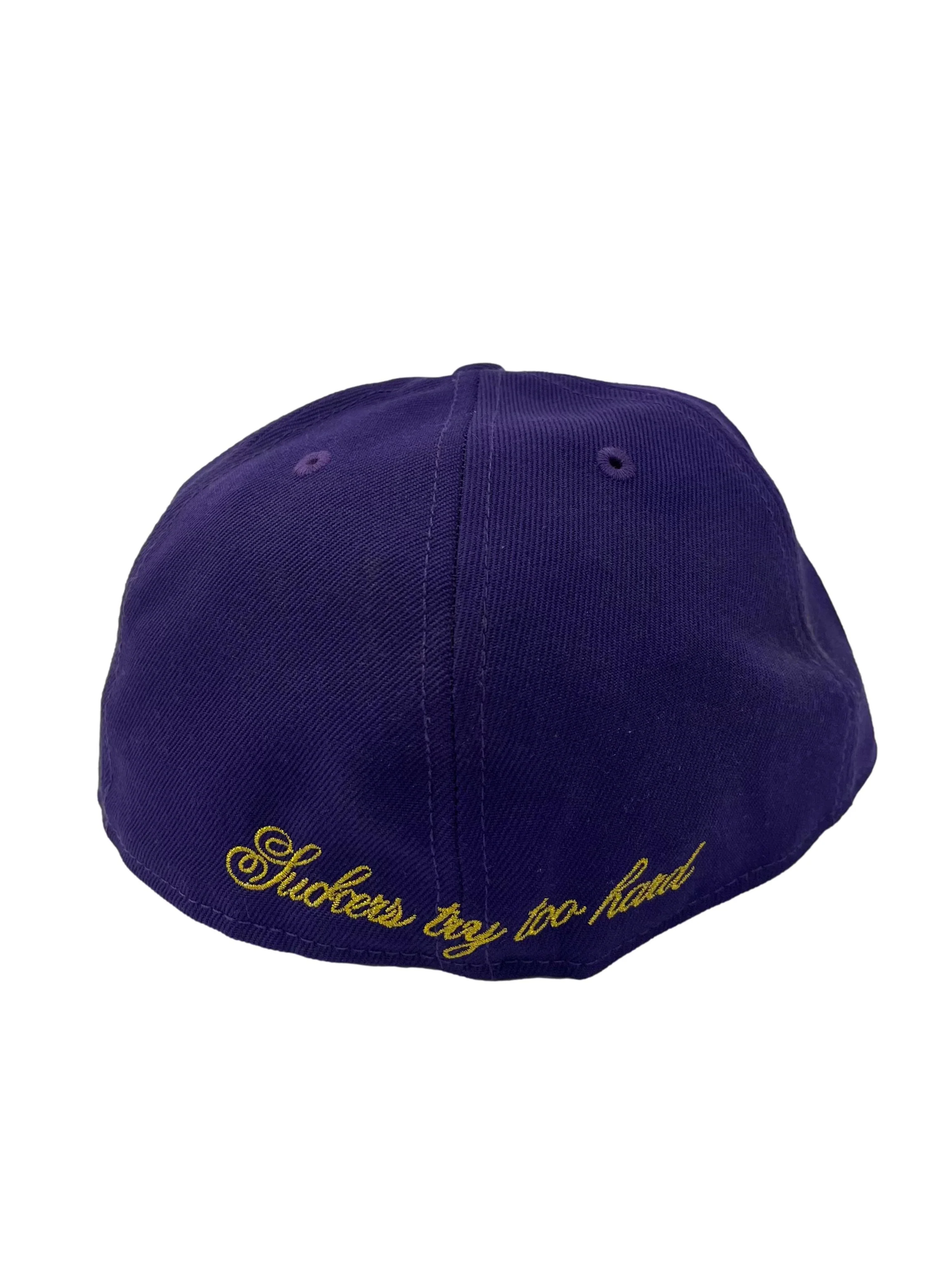 Purple With Gold Embroidery Snapback Cap - Image 2