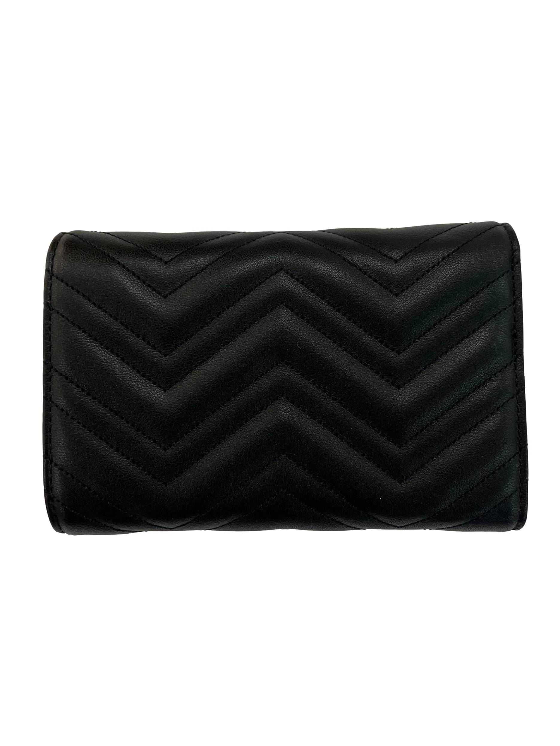 Quilted Black Flap Wallet - Image 2