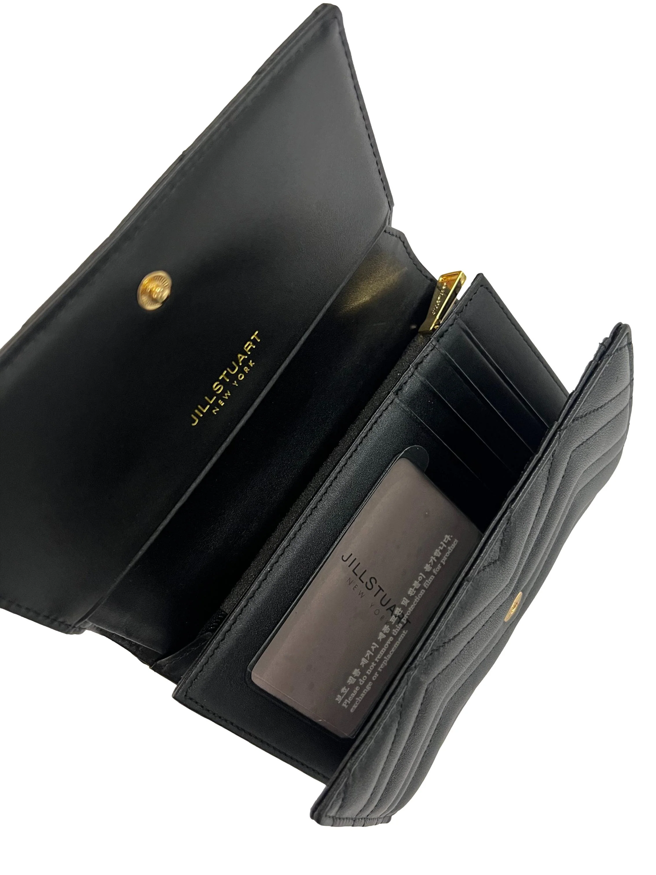 Quilted Black Flap Wallet - Image 3