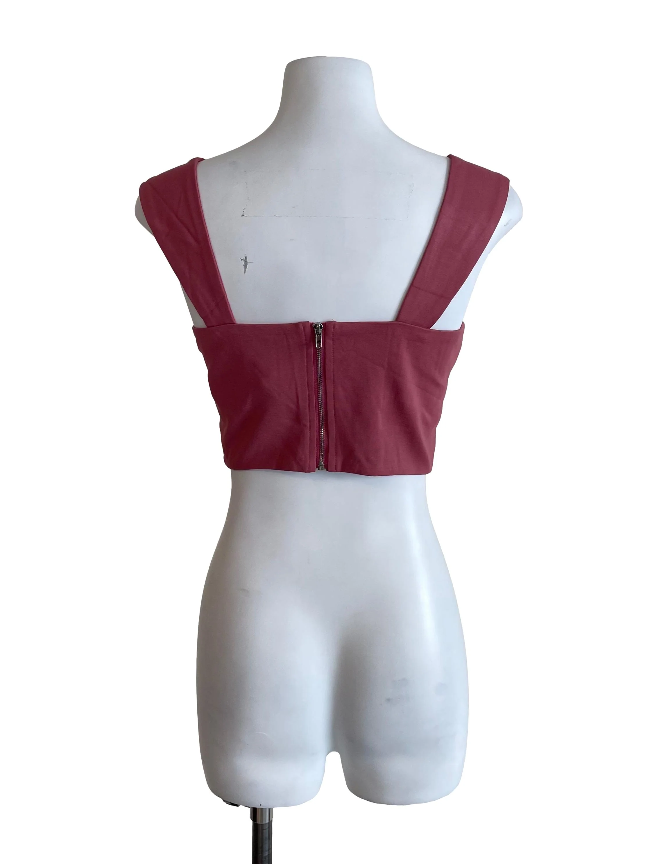 Raspberry Pink Bustier Crop Top - Image 2