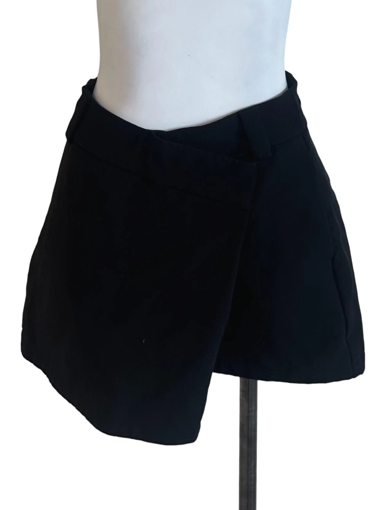 Raven Black Asymmetric Skorts