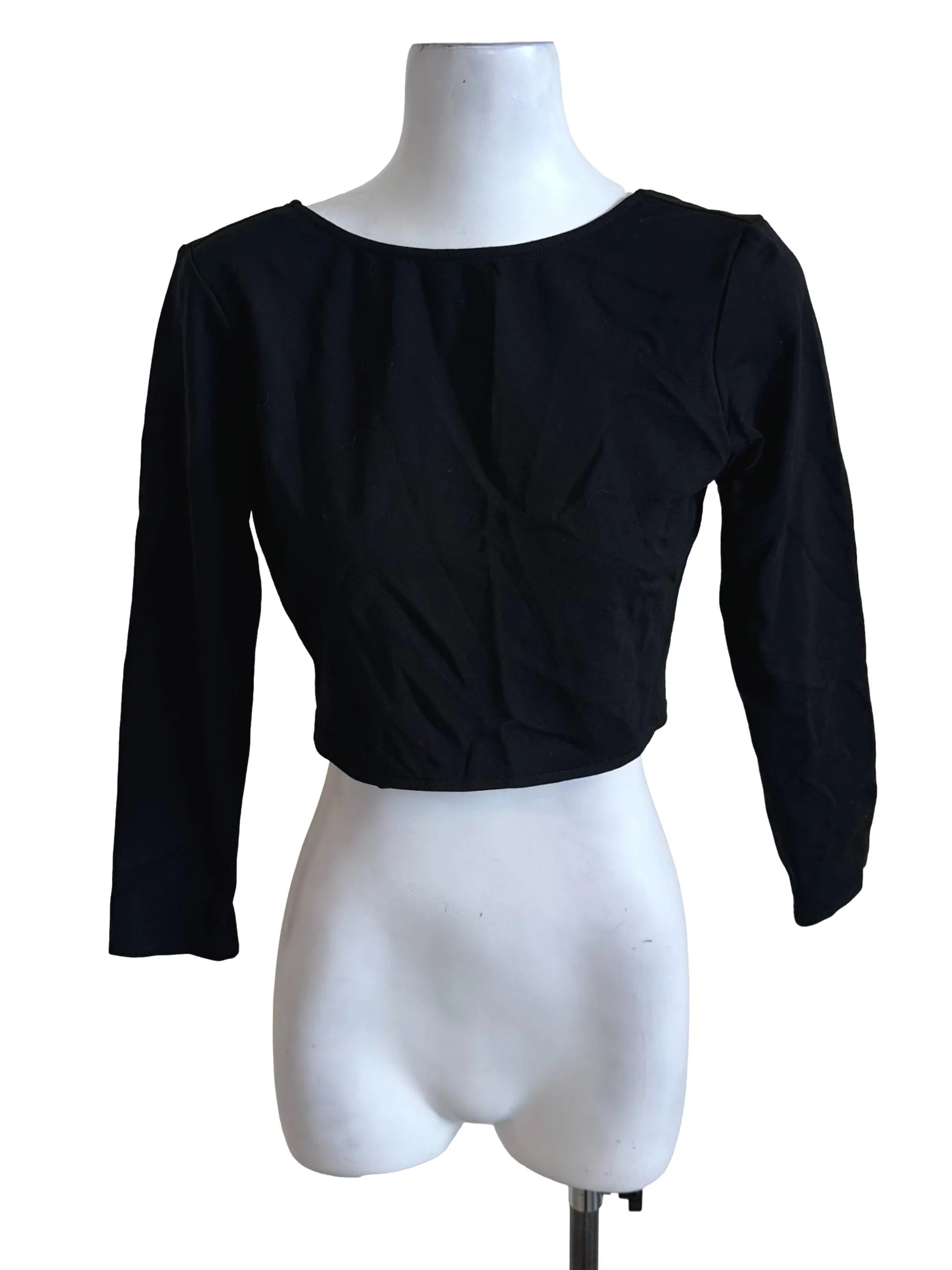 Raven Black Back Scoop Crop Top