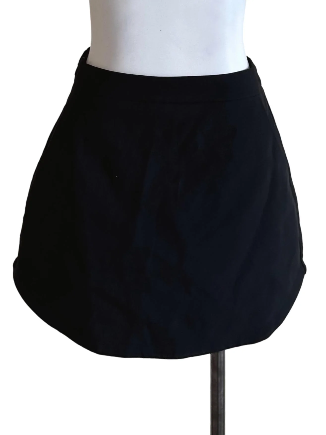 Raven Black Casual Mini Skort